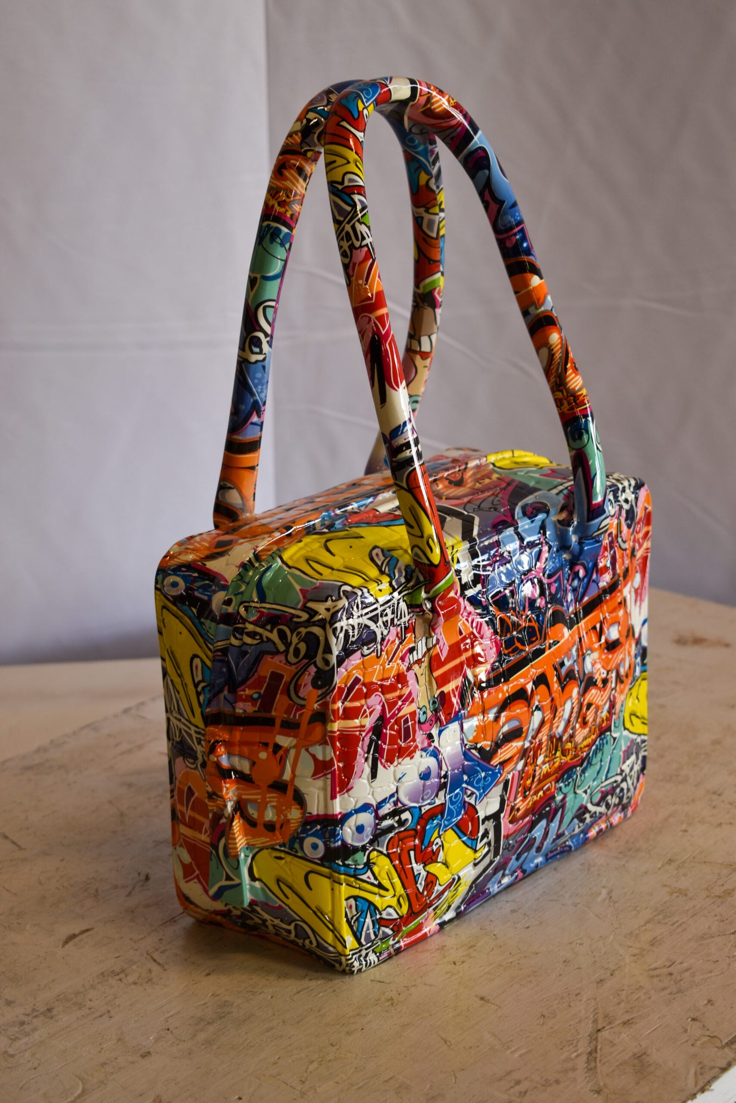 Graffiti Tote Bag Resin Statue 6" x 11" x 16"H