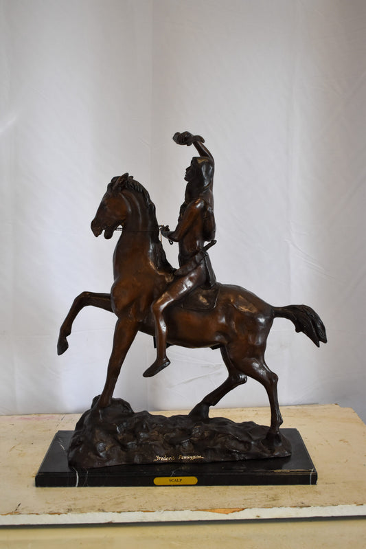 Remington Replica of The Scalp Bronze Statue 22" x 6" x 26"H
