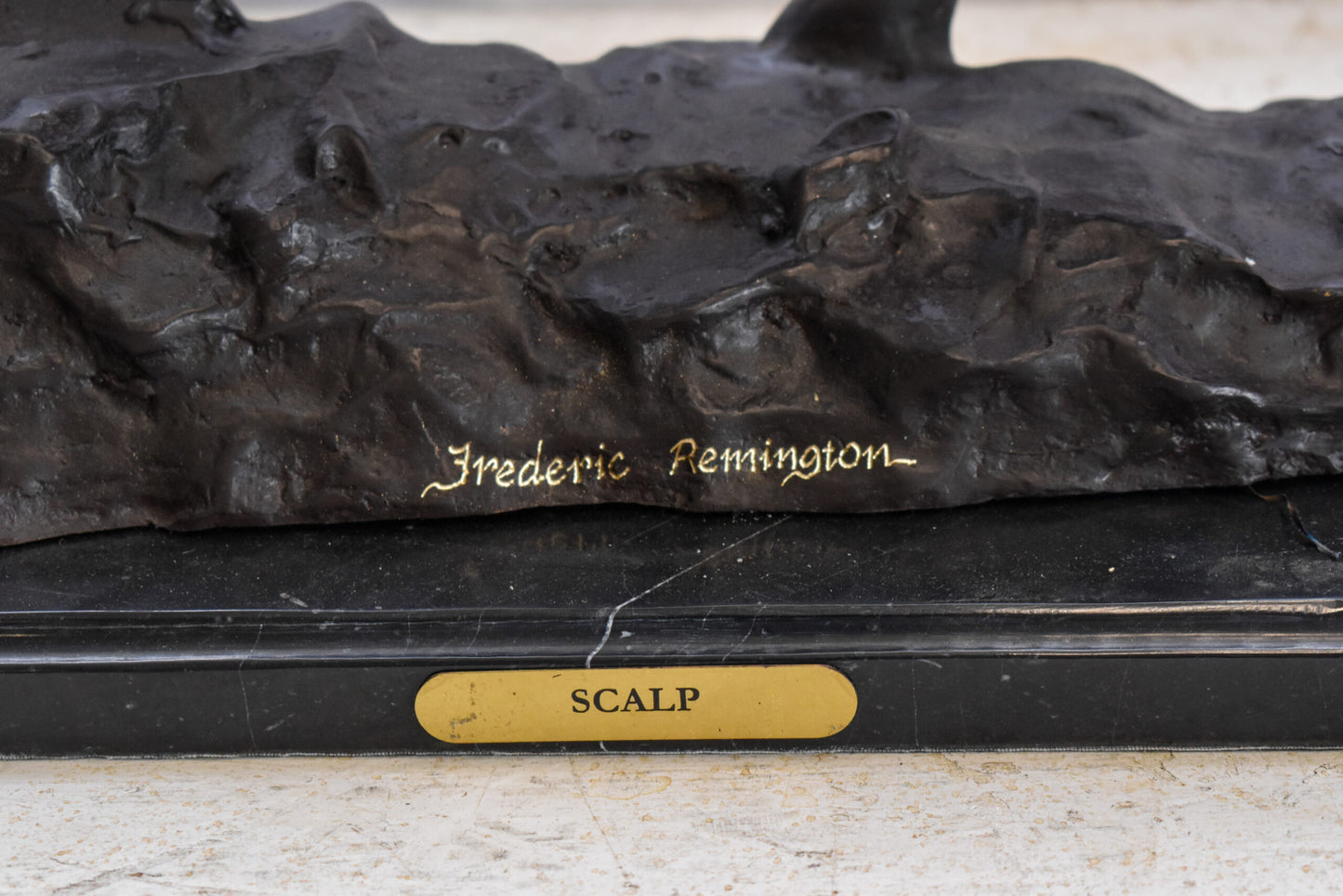 Remington Replica of The Scalp Bronze Statue 22" x 6" x 26"H