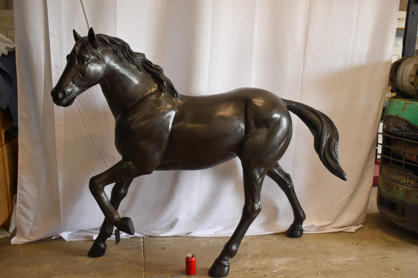 Lifesized Galloping Horse Bronze Statue 77" x 27" x 60"H