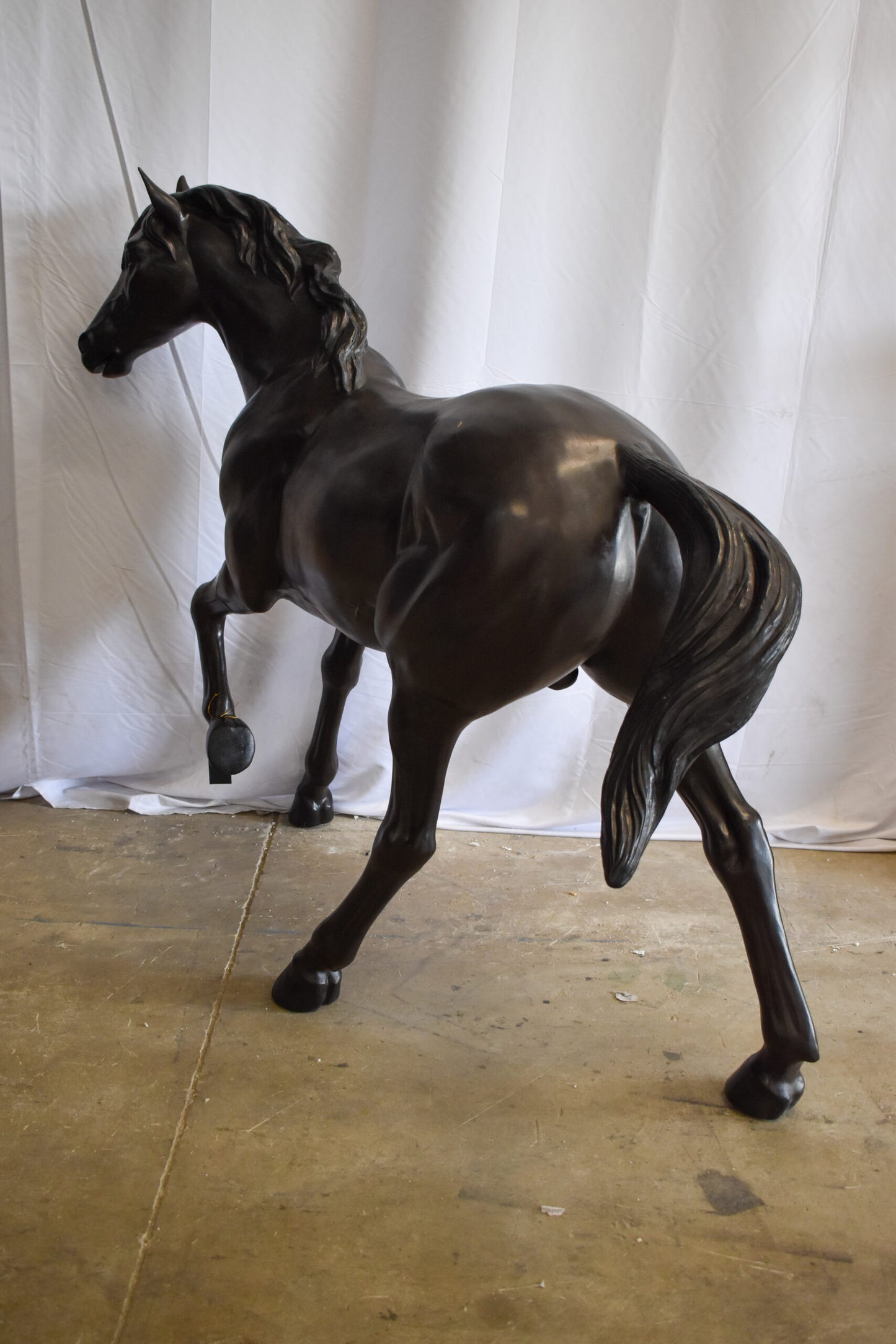 Lifesized Galloping Horse Bronze Statue 77" x 27" x 60"H