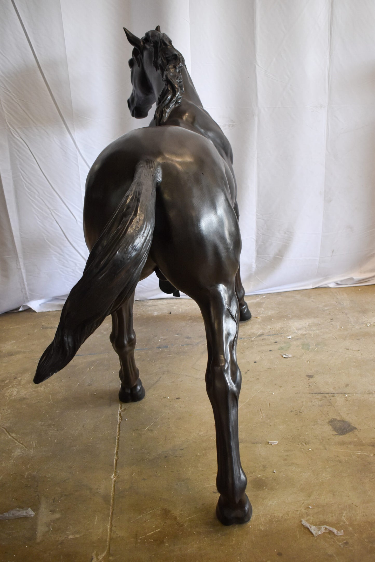 Lifesized Galloping Horse Bronze Statue 77" x 27" x 60"H