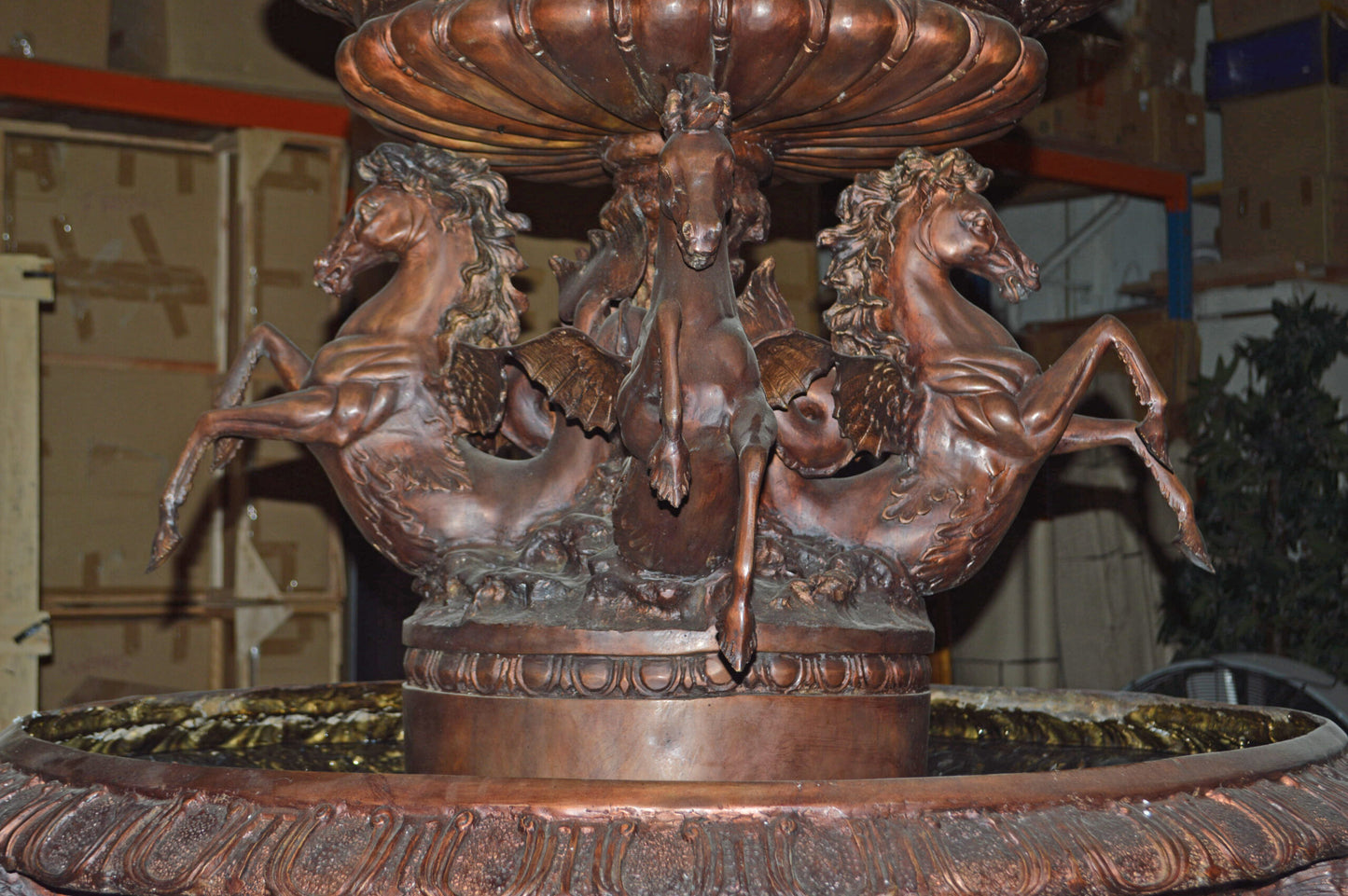 Eleven feet tall Bronze, Tiered Outdoor pond Fountain - Size: 55" x 55" x 135"H