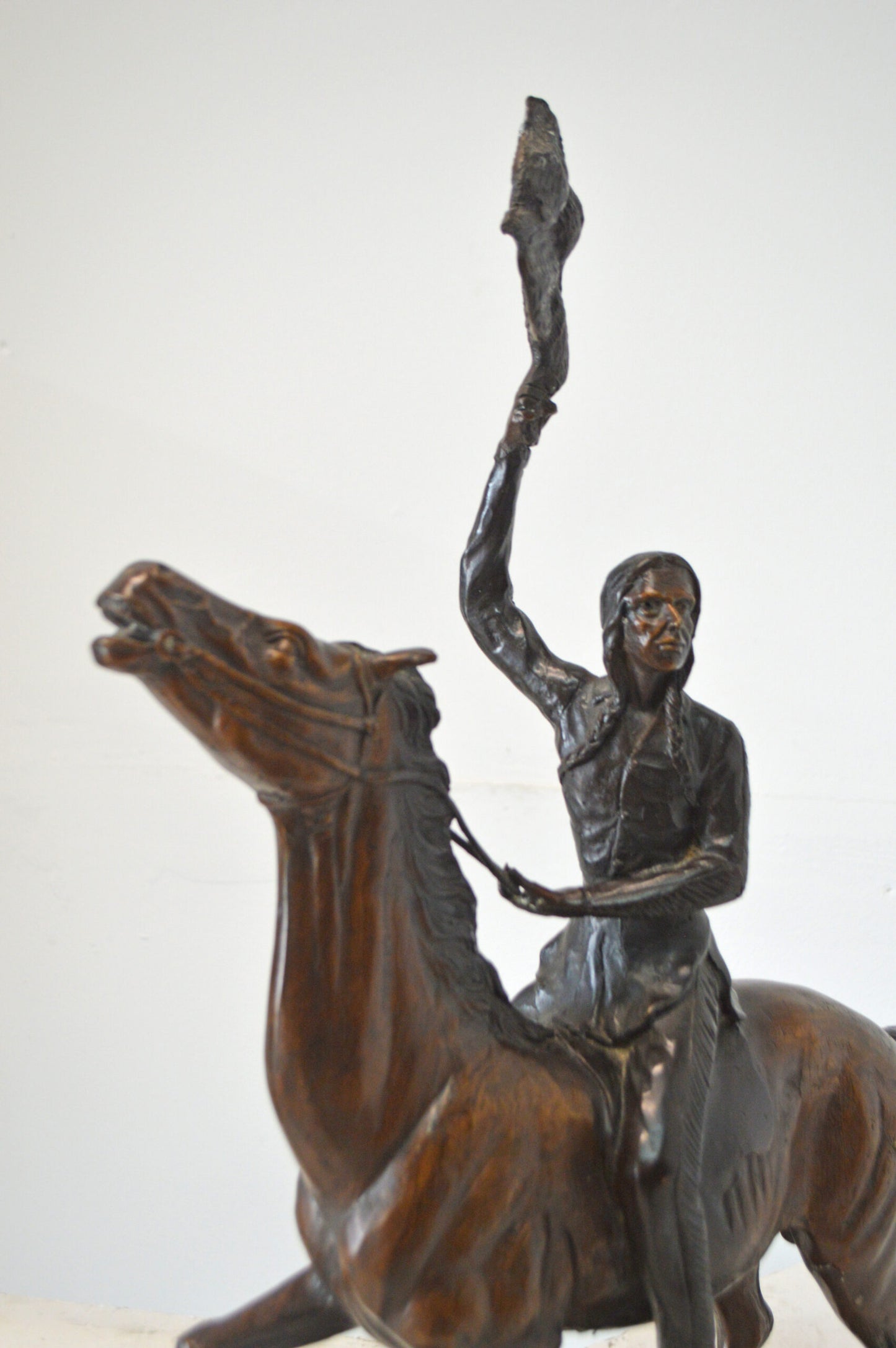 Scalp, a Frederic Remington Replica Bronze Statue - Size: 15"L x 7"W x 19"H.