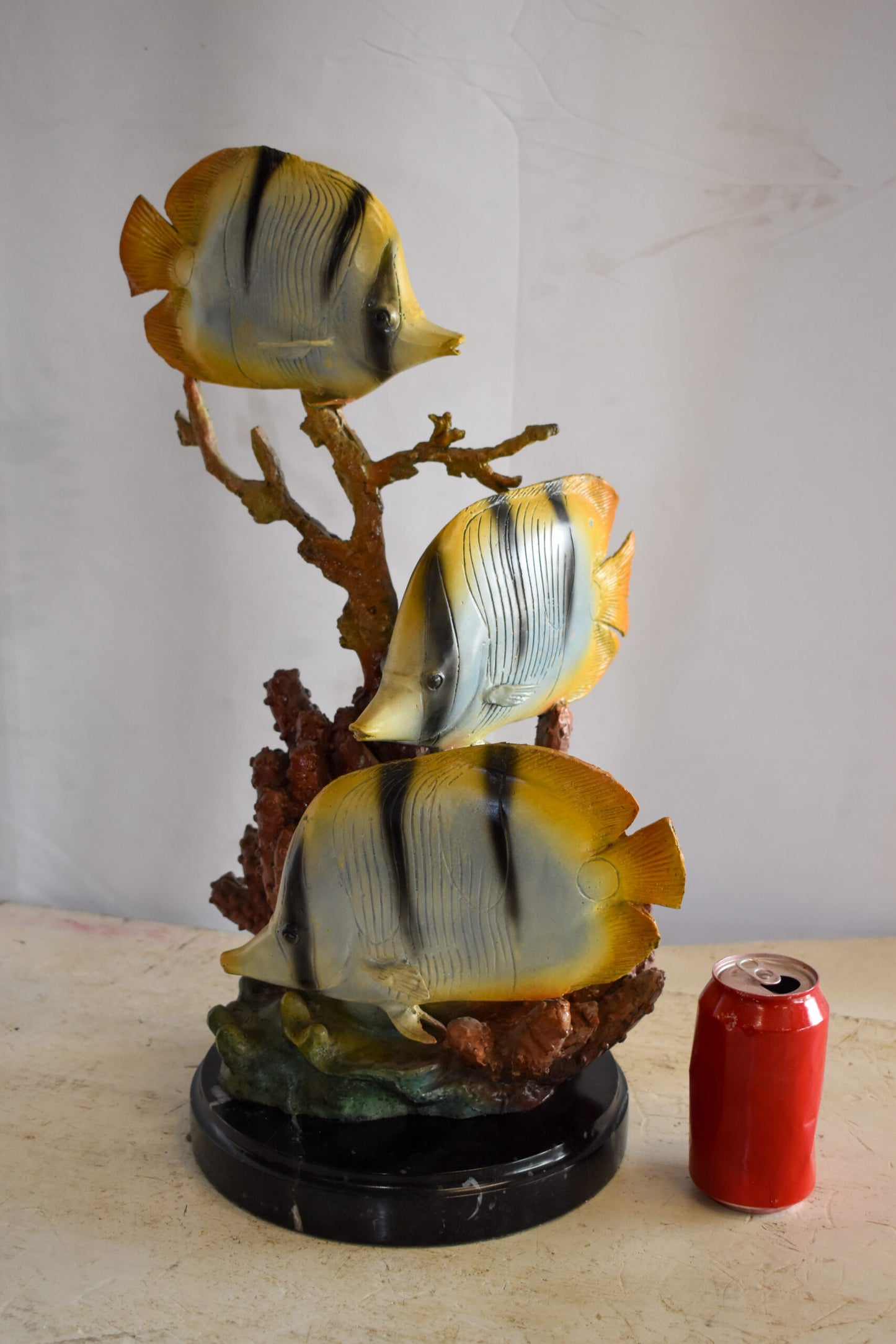 Graceful School of Butterflyfish in Sea Bronze Statue 14" x 11" x 21"H