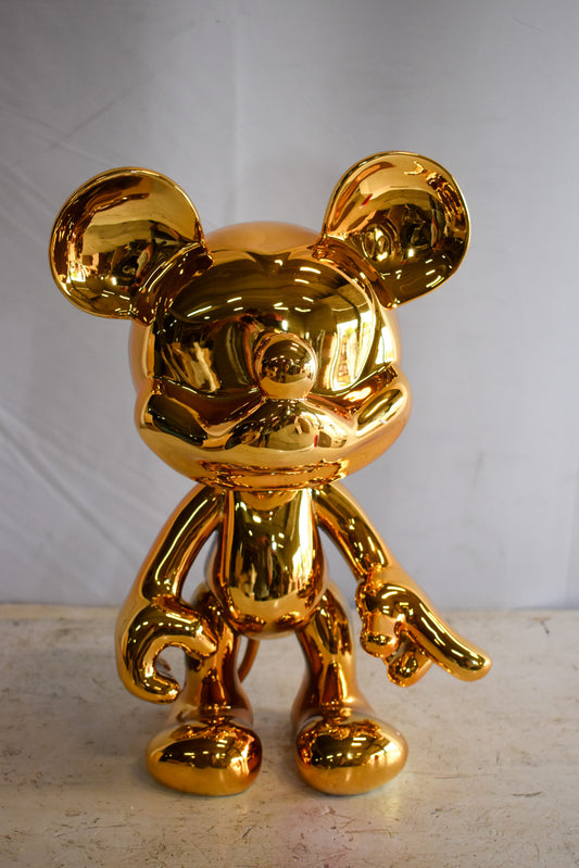 Gold Chrome Mickey Mouse Resin Statue 12" x 9" x 16"H