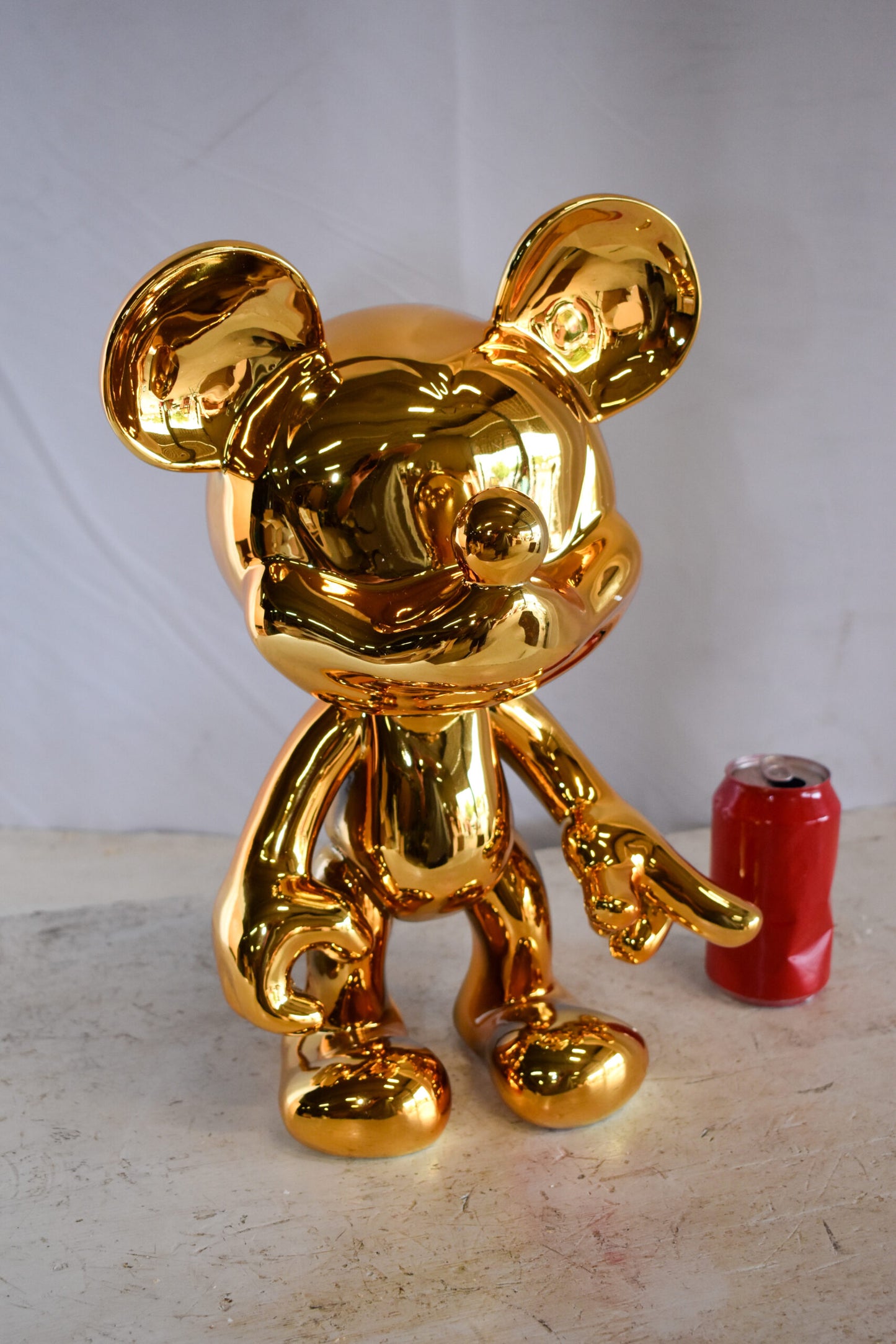 Gold Chrome Mickey Mouse Resin Statue 12" x 9" x 16"H