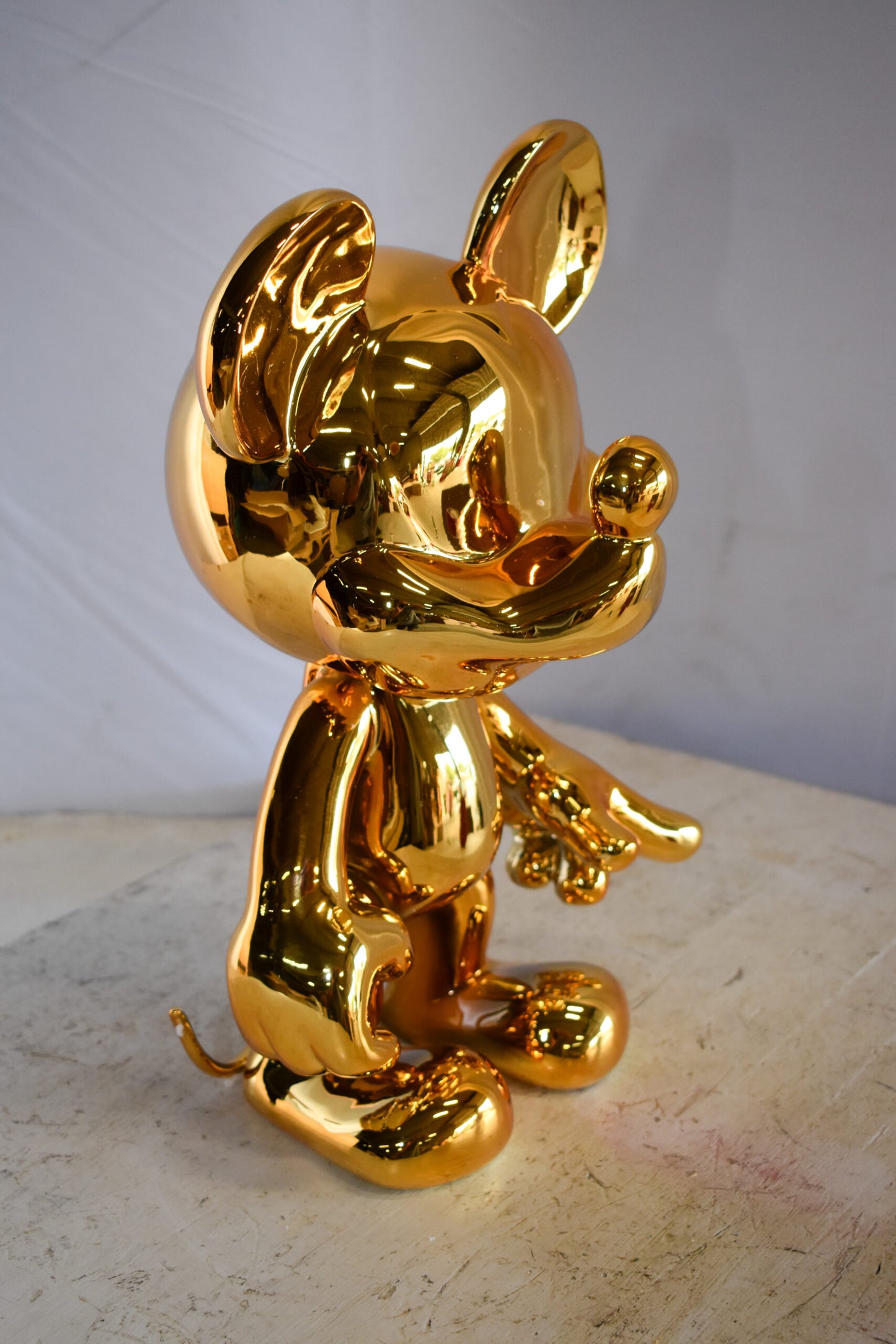 Gold Chrome Mickey Mouse Resin Statue 12" x 9" x 16"H