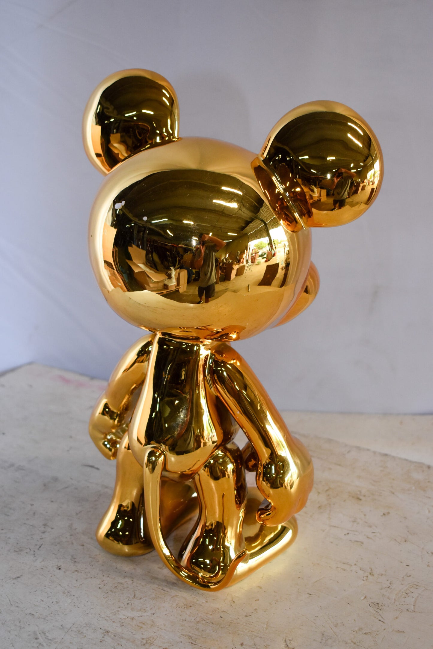 Gold Chrome Mickey Mouse Resin Statue 12" x 9" x 16"H