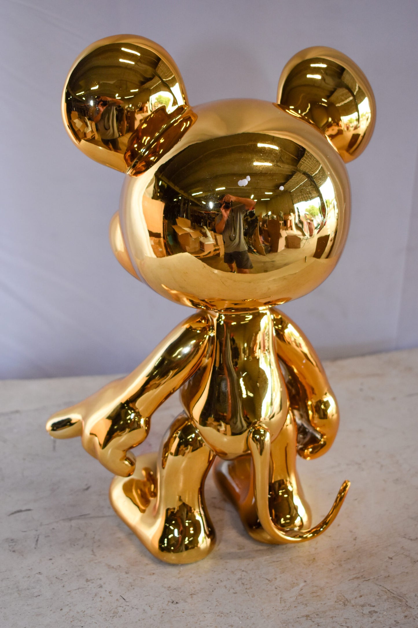 Gold Chrome Mickey Mouse Resin Statue 12" x 9" x 16"H