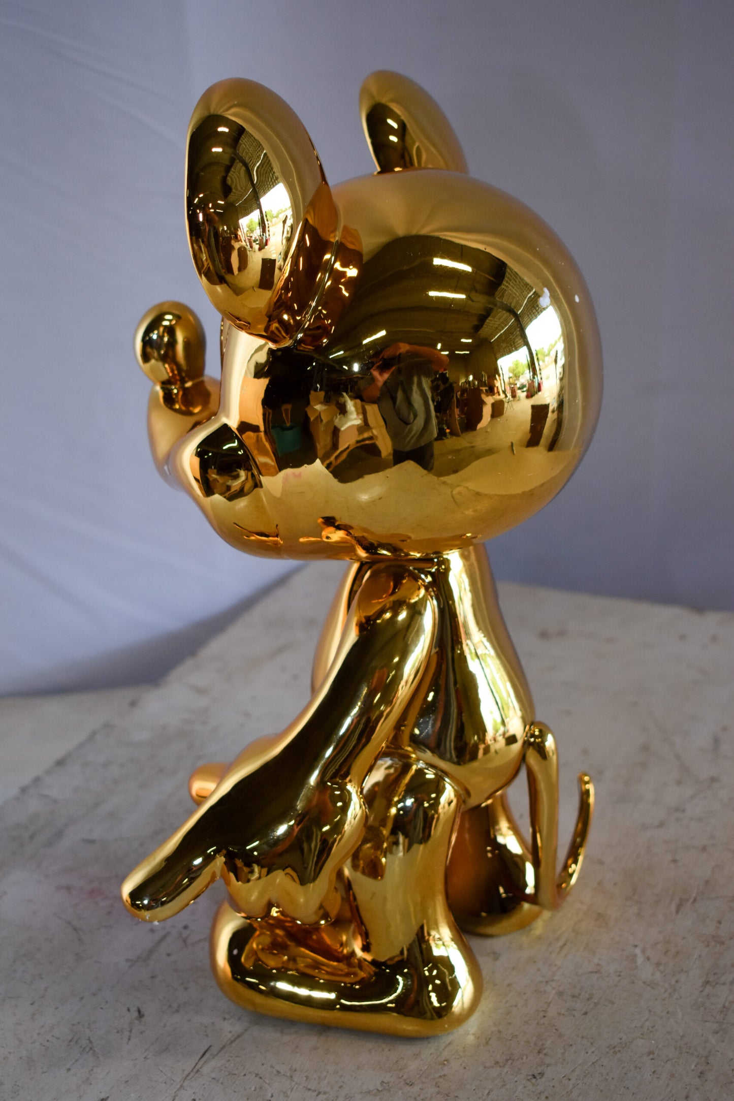 Gold Chrome Mickey Mouse Resin Statue 12" x 9" x 16"H