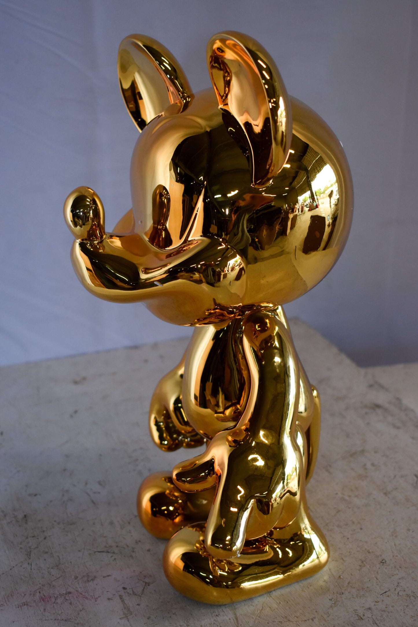 Gold Chrome Mickey Mouse Resin Statue 12" x 9" x 16"H