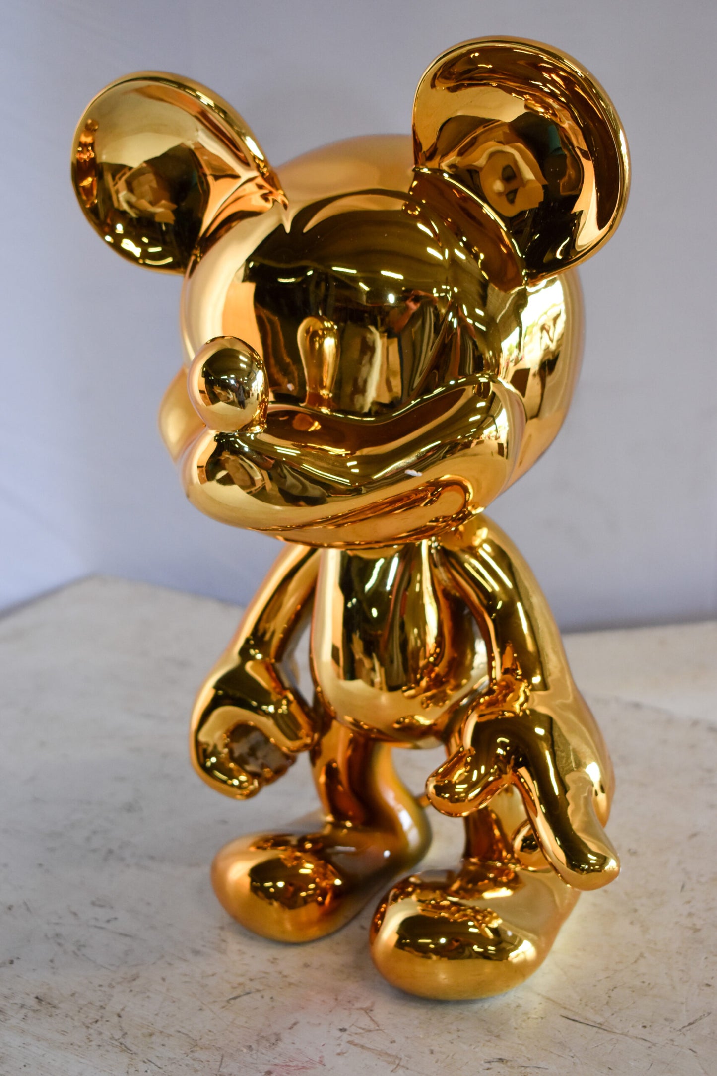 Gold Chrome Mickey Mouse Resin Statue 12" x 9" x 16"H