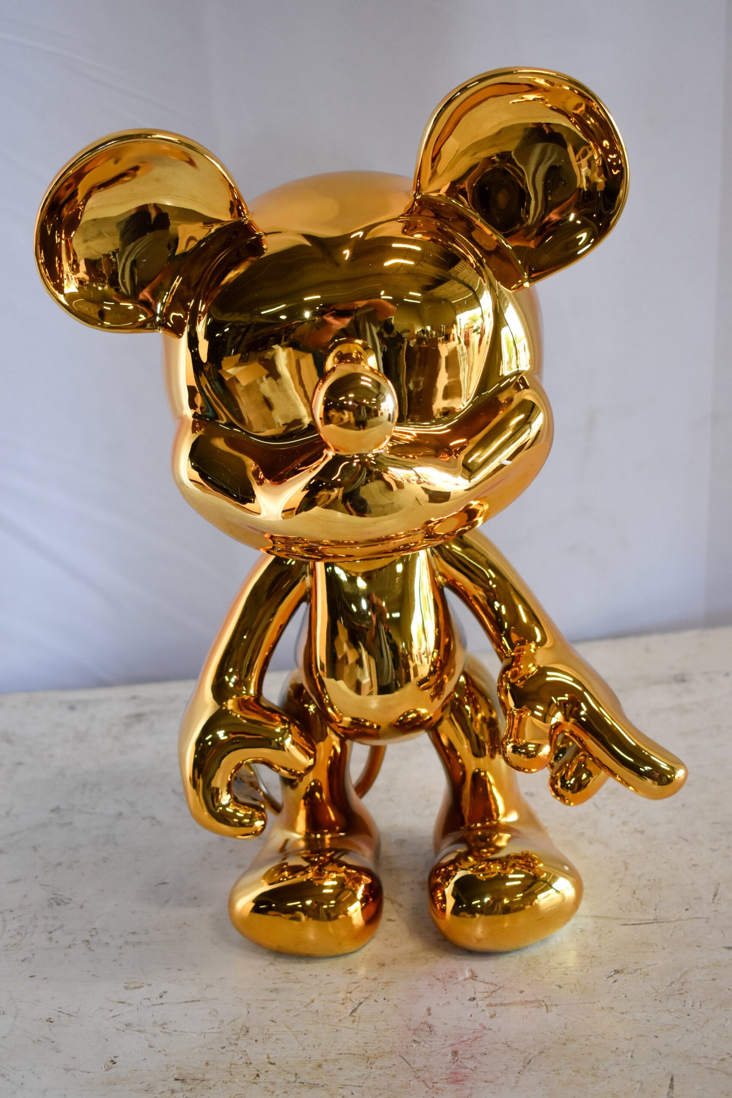 Gold Chrome Mickey Mouse Resin Statue 12" x 9" x 16"H