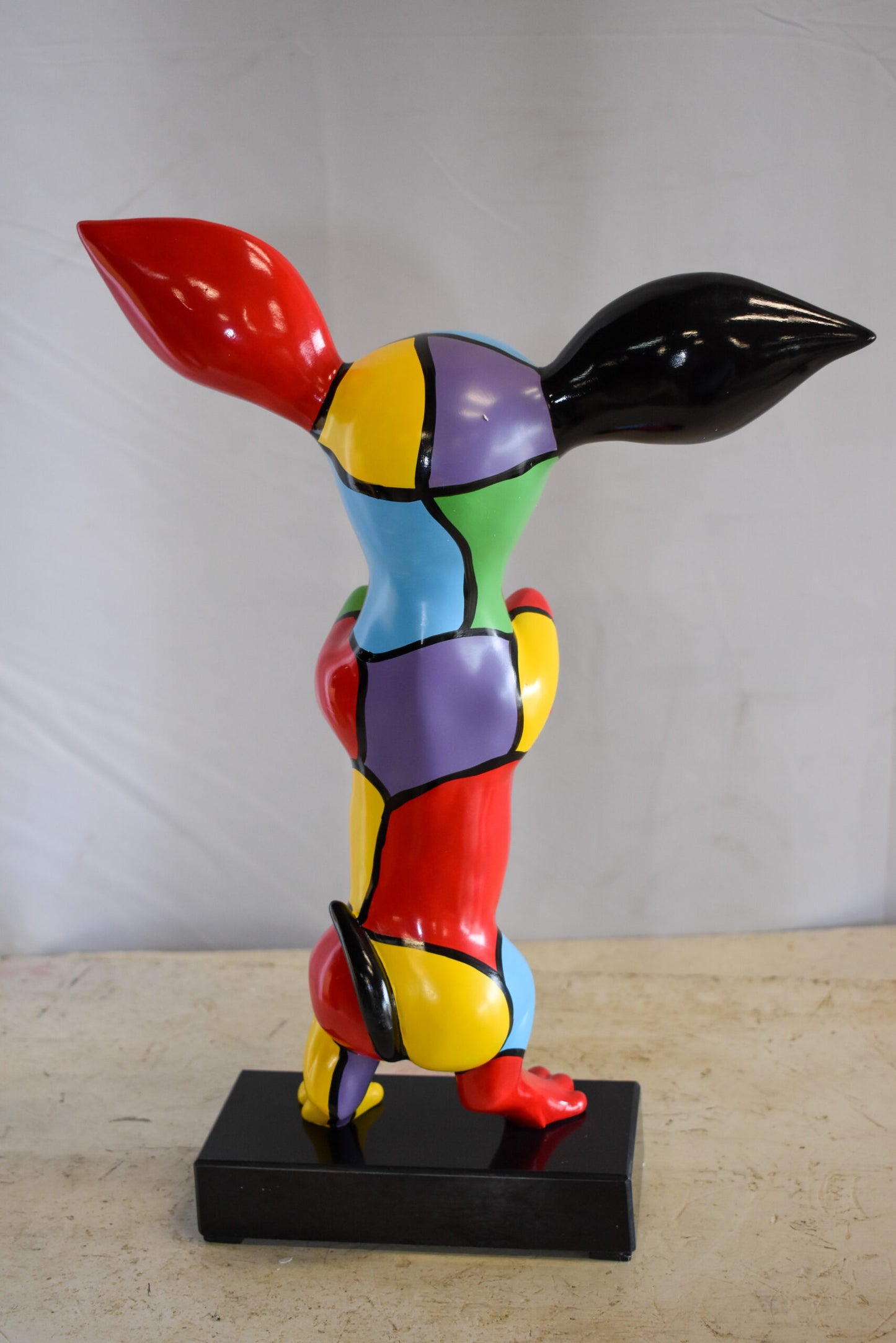 Geometric Colored Chihuahua on Hind Legs Resin Statue 13" x 8" x 18"H