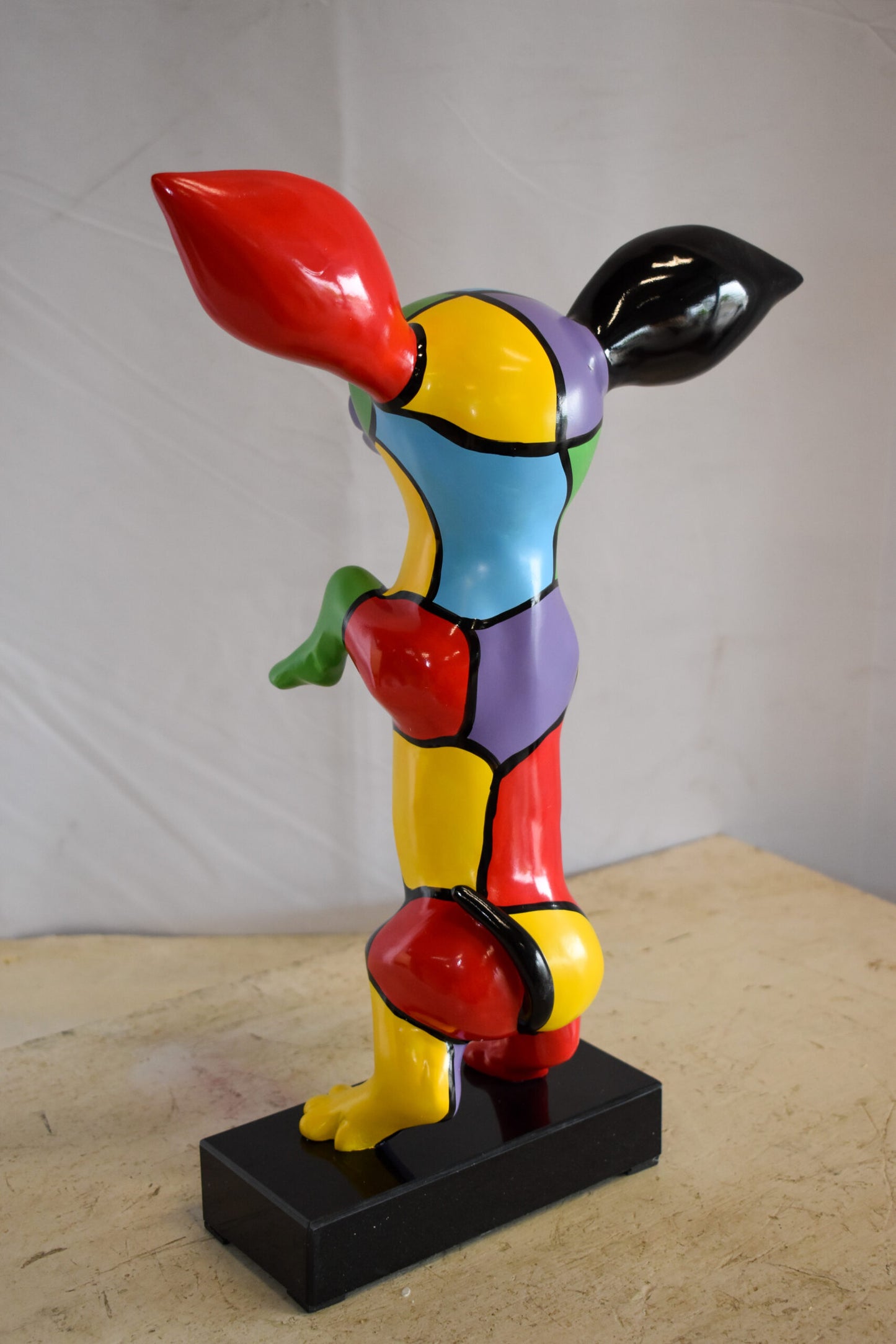 Geometric Colored Chihuahua on Hind Legs Resin Statue 13" x 8" x 18"H