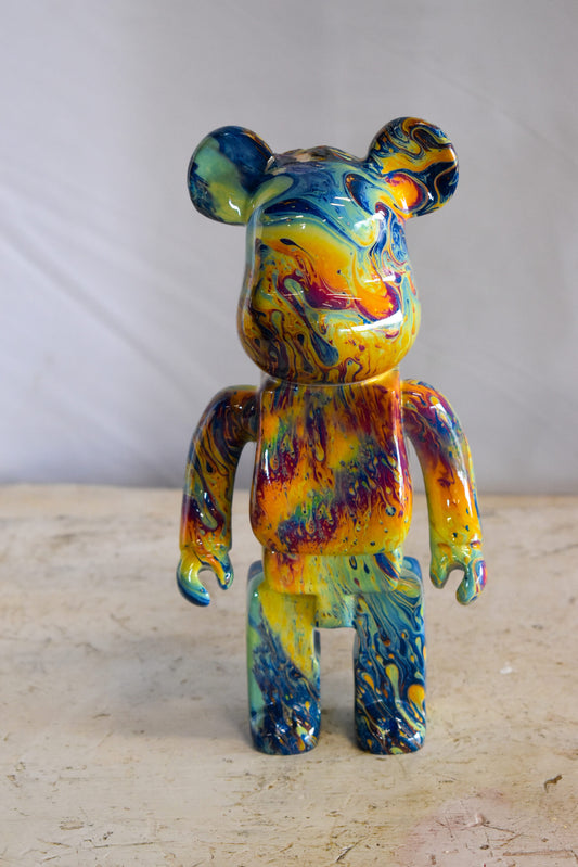 Small Colorful Bearbrick Resin Statue 5" x 3" x 10"H