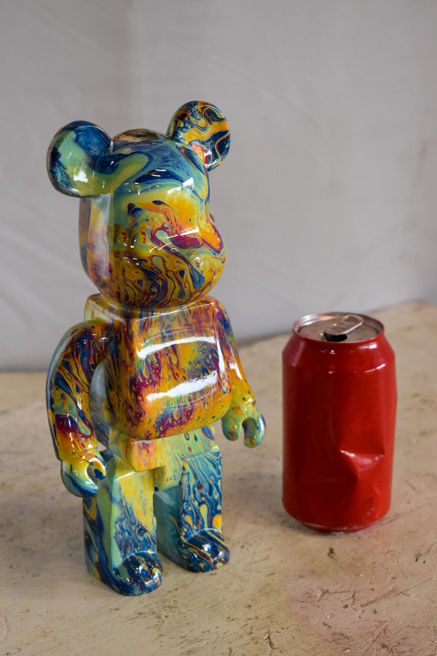 Small Colorful Bearbrick Resin Statue 5" x 3" x 10"H