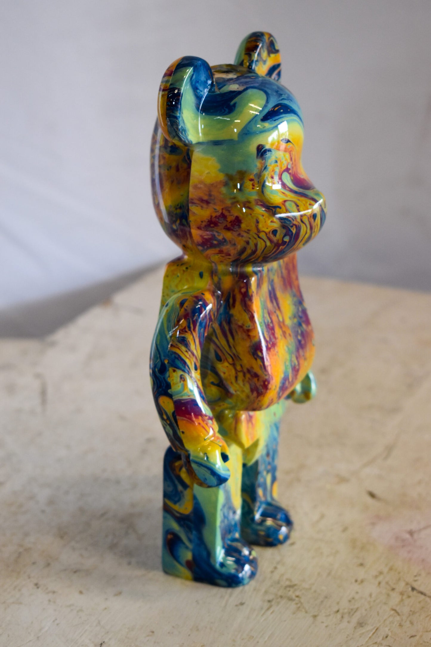 Small Colorful Bearbrick Resin Statue 5" x 3" x 10"H