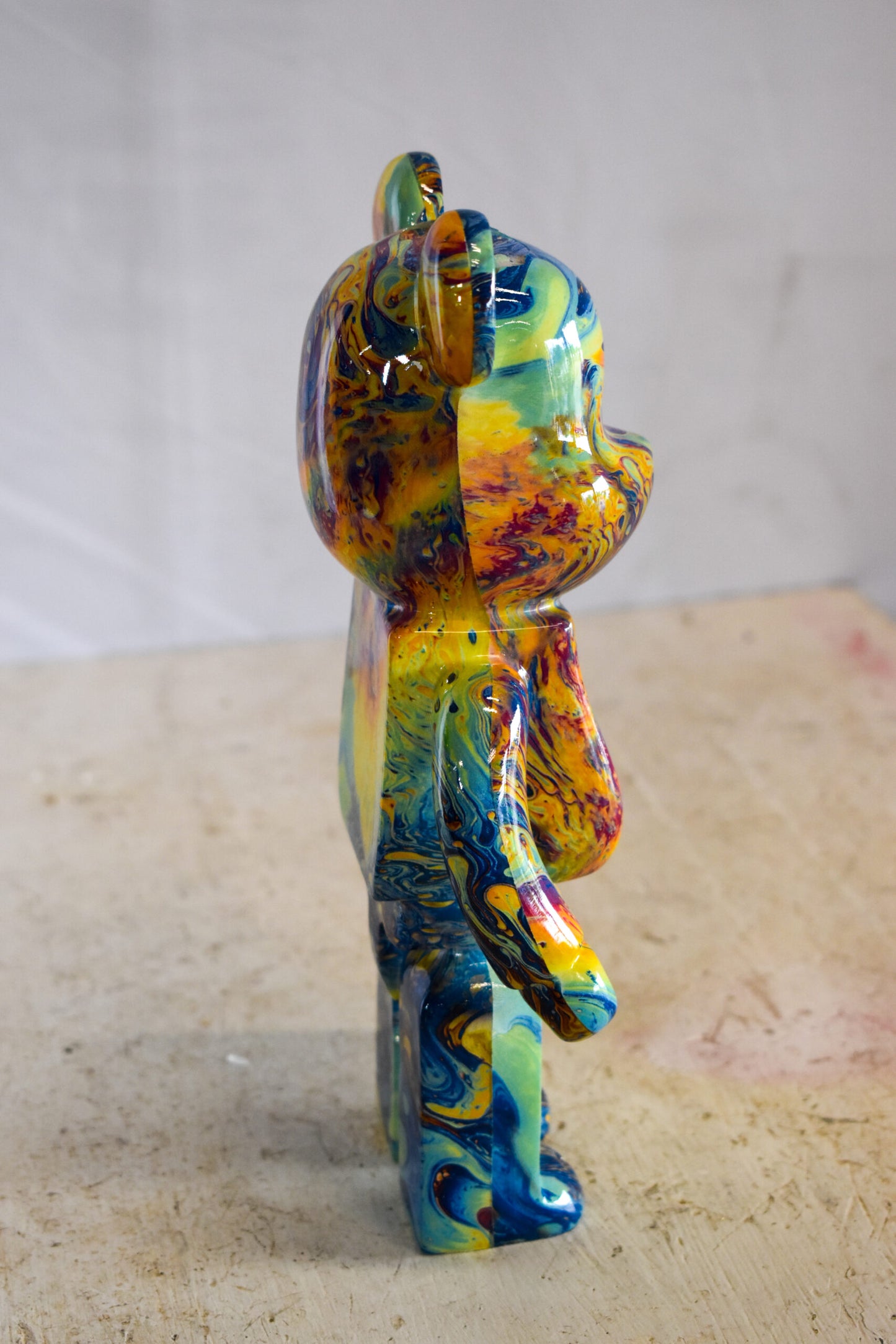 Small Colorful Bearbrick Resin Statue 5" x 3" x 10"H