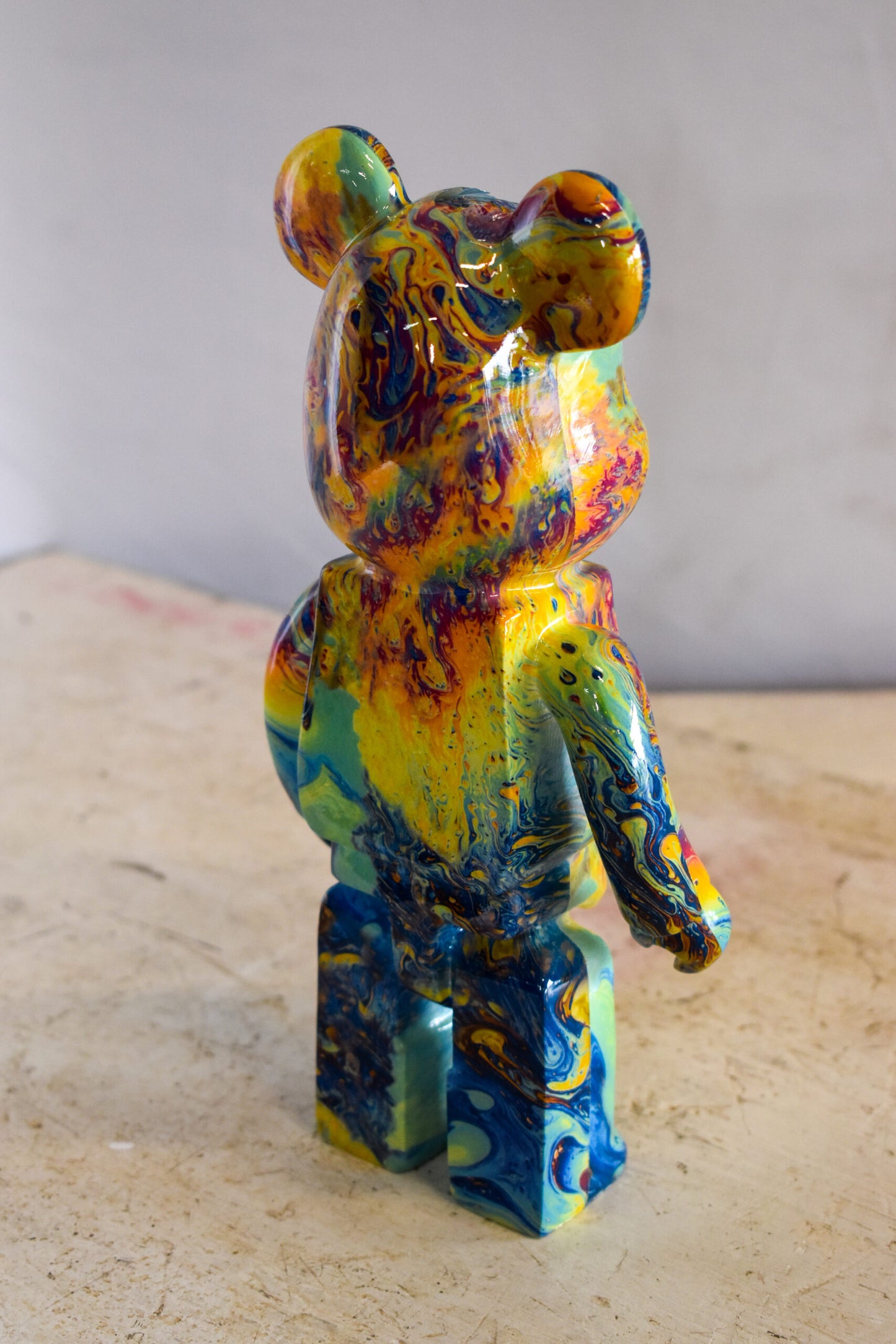 Small Colorful Bearbrick Resin Statue 5" x 3" x 10"H
