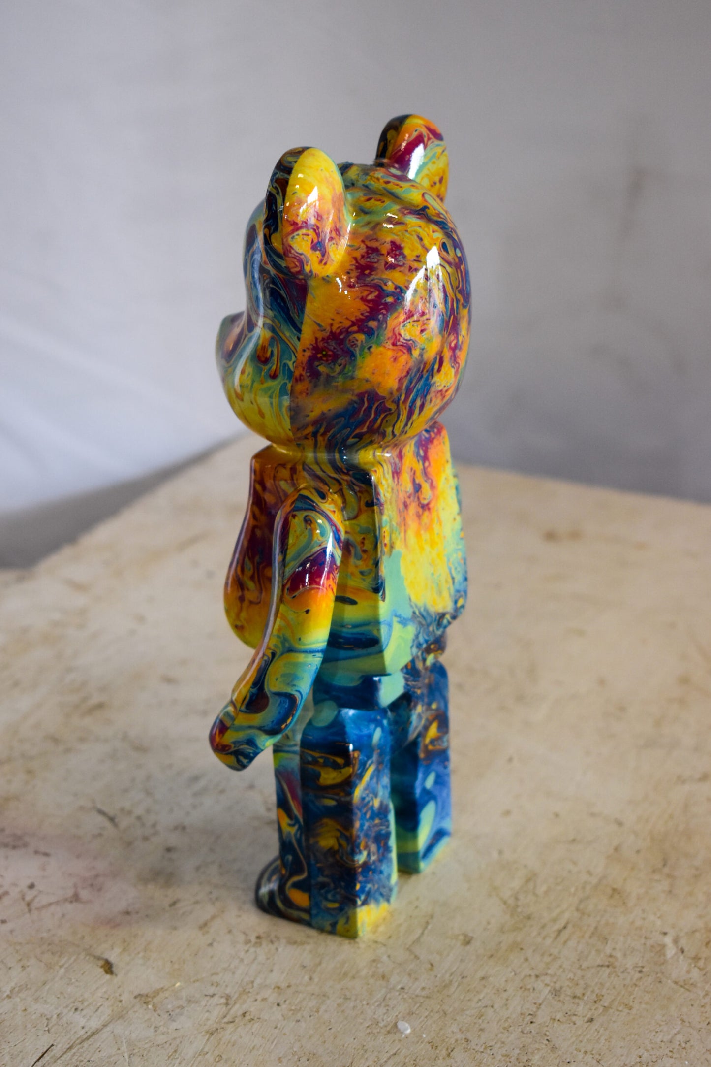 Small Colorful Bearbrick Resin Statue 5" x 3" x 10"H