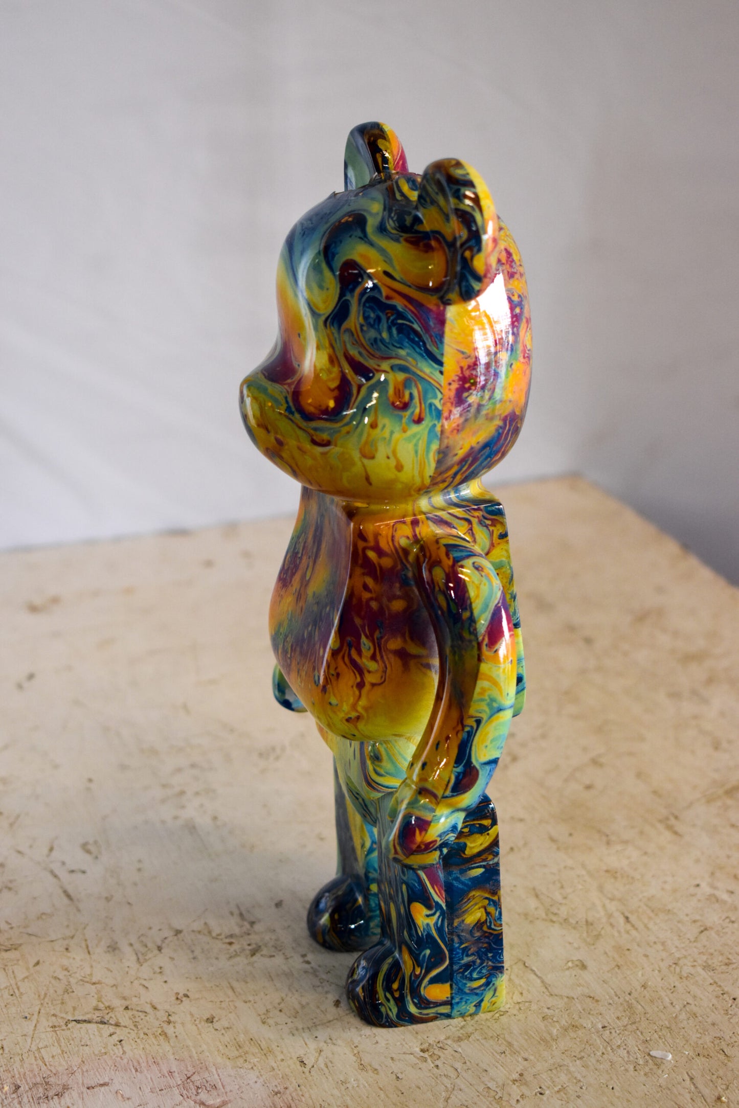 Small Colorful Bearbrick Resin Statue 5" x 3" x 10"H