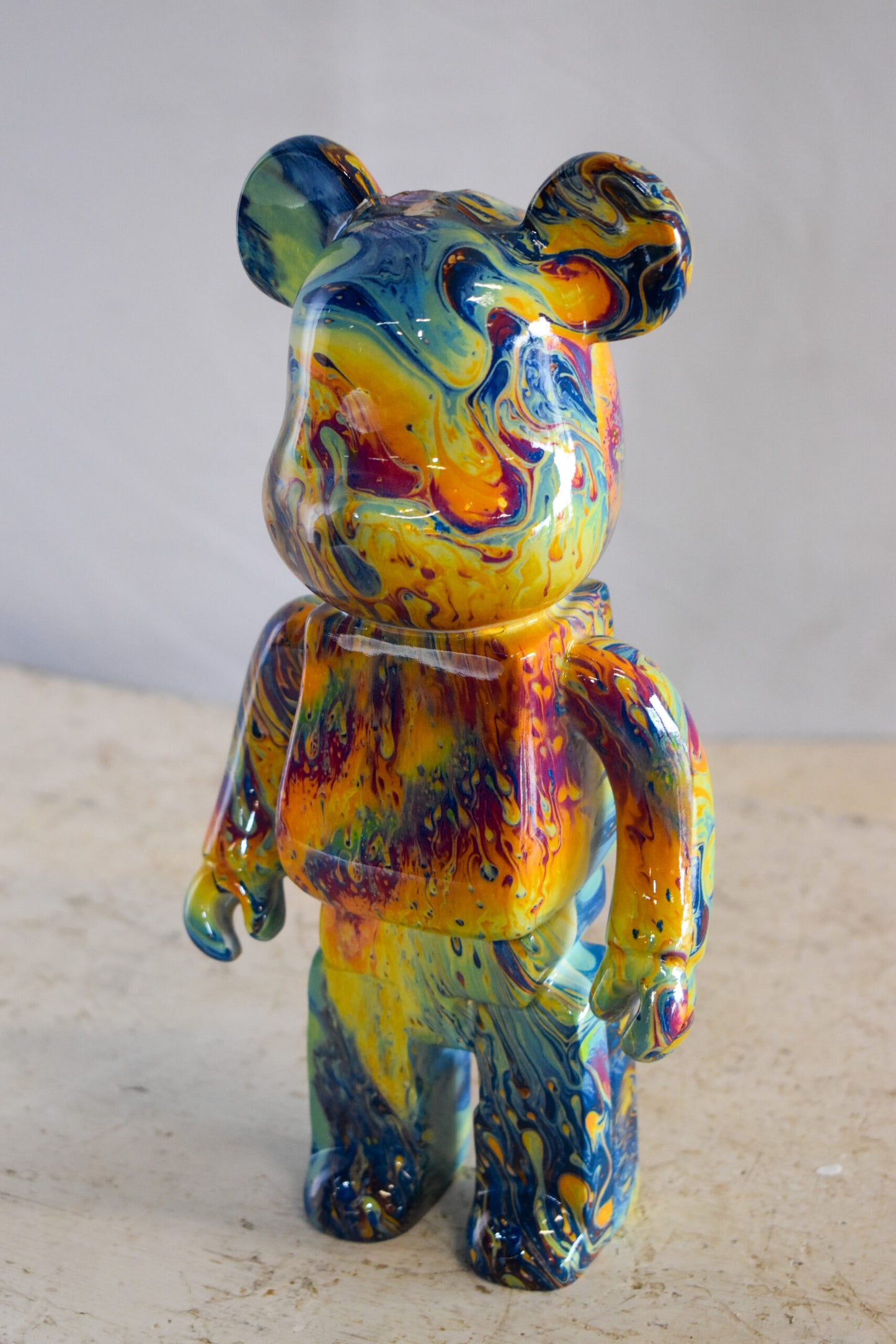 Small Colorful Bearbrick Resin Statue 5" x 3" x 10"H