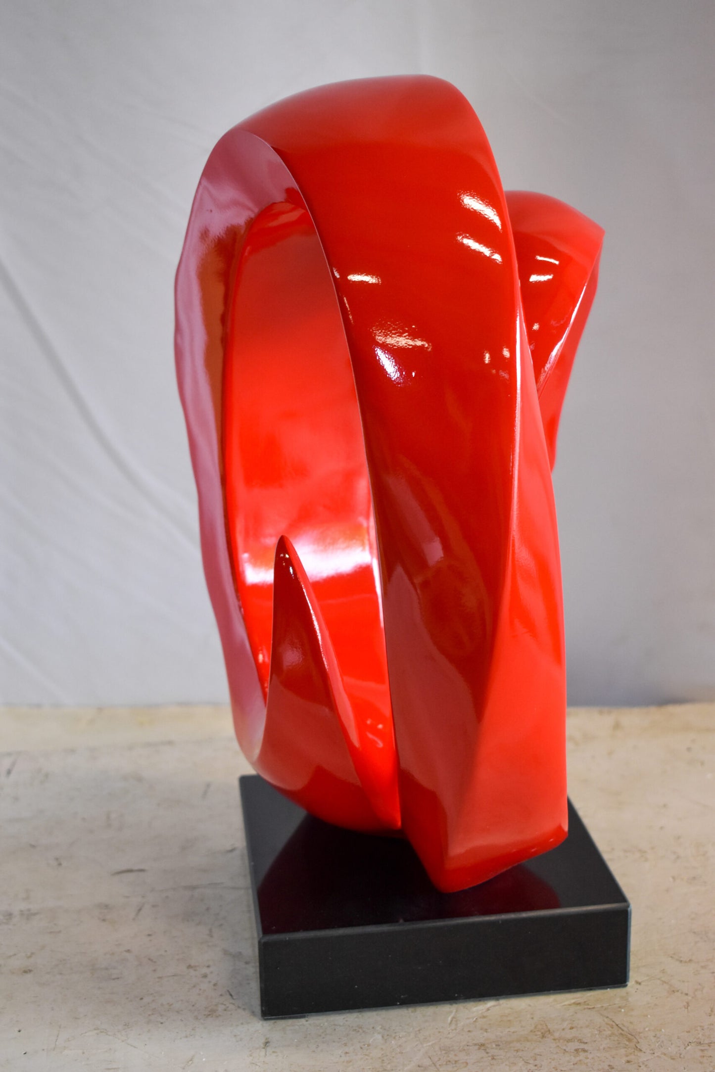 Creative Red MultiFace Statue on Base Signed by Leonardo Bruno 14" x 12" x 19"H