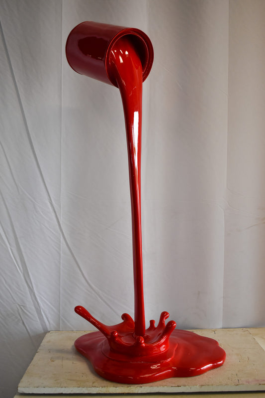 Bold and Artistic Spilling Paint Out of Tin Resin Statue 25" x 21" x 48"H