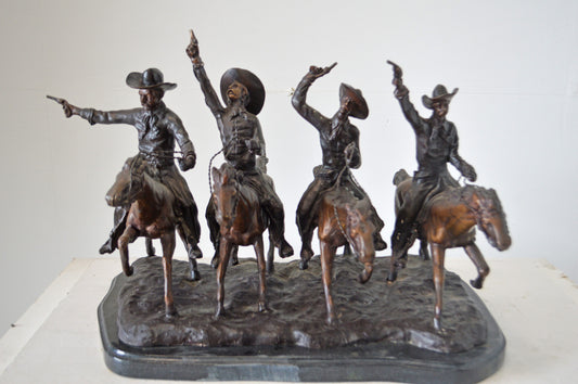 Coming Through the Rye, a Remington Replica Bronze Statue - 18" x 27" x 17"H