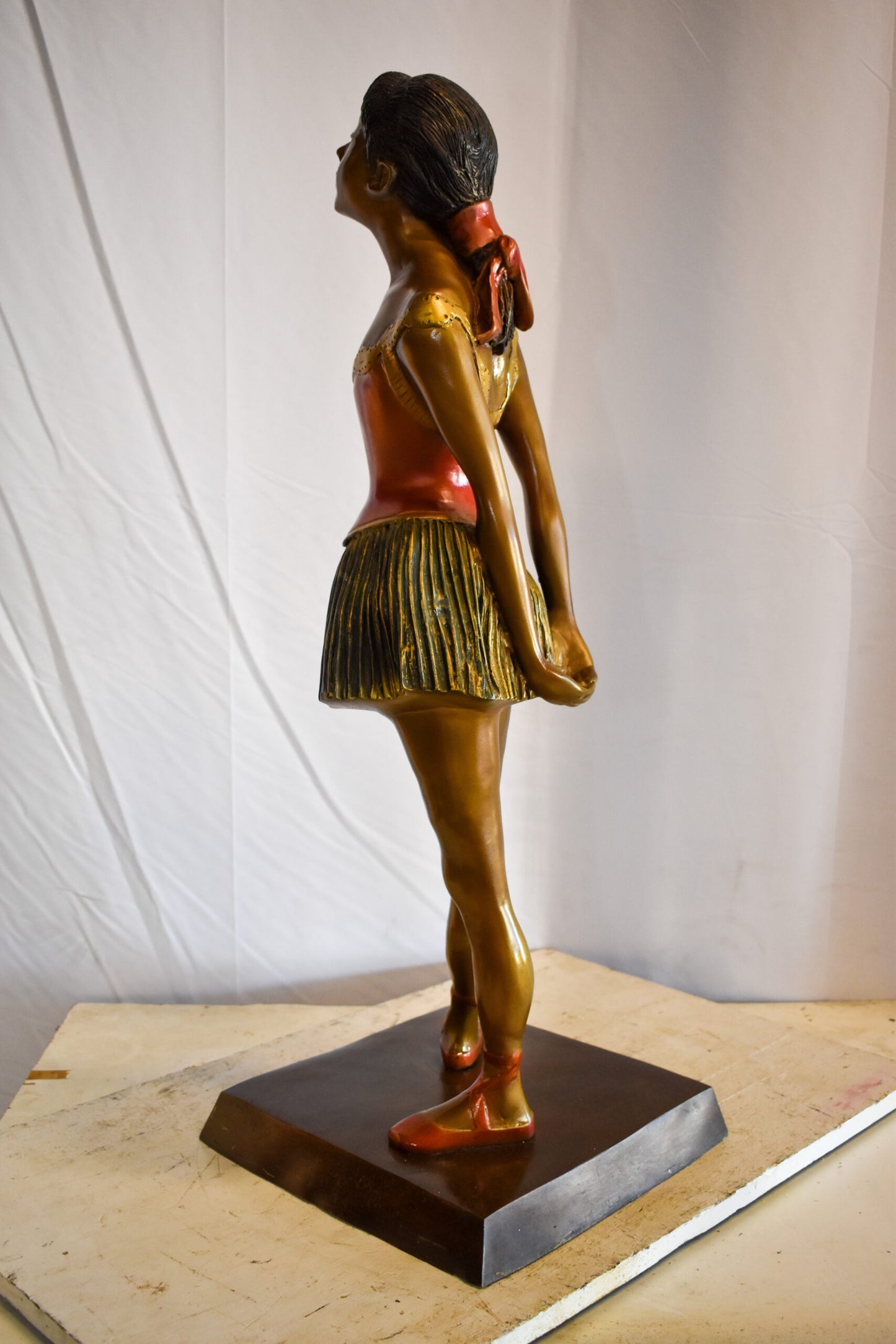 Edgar Dega Replica, Ballerina in Confident Stance Bronze Statue 13" x 13" x 35"H