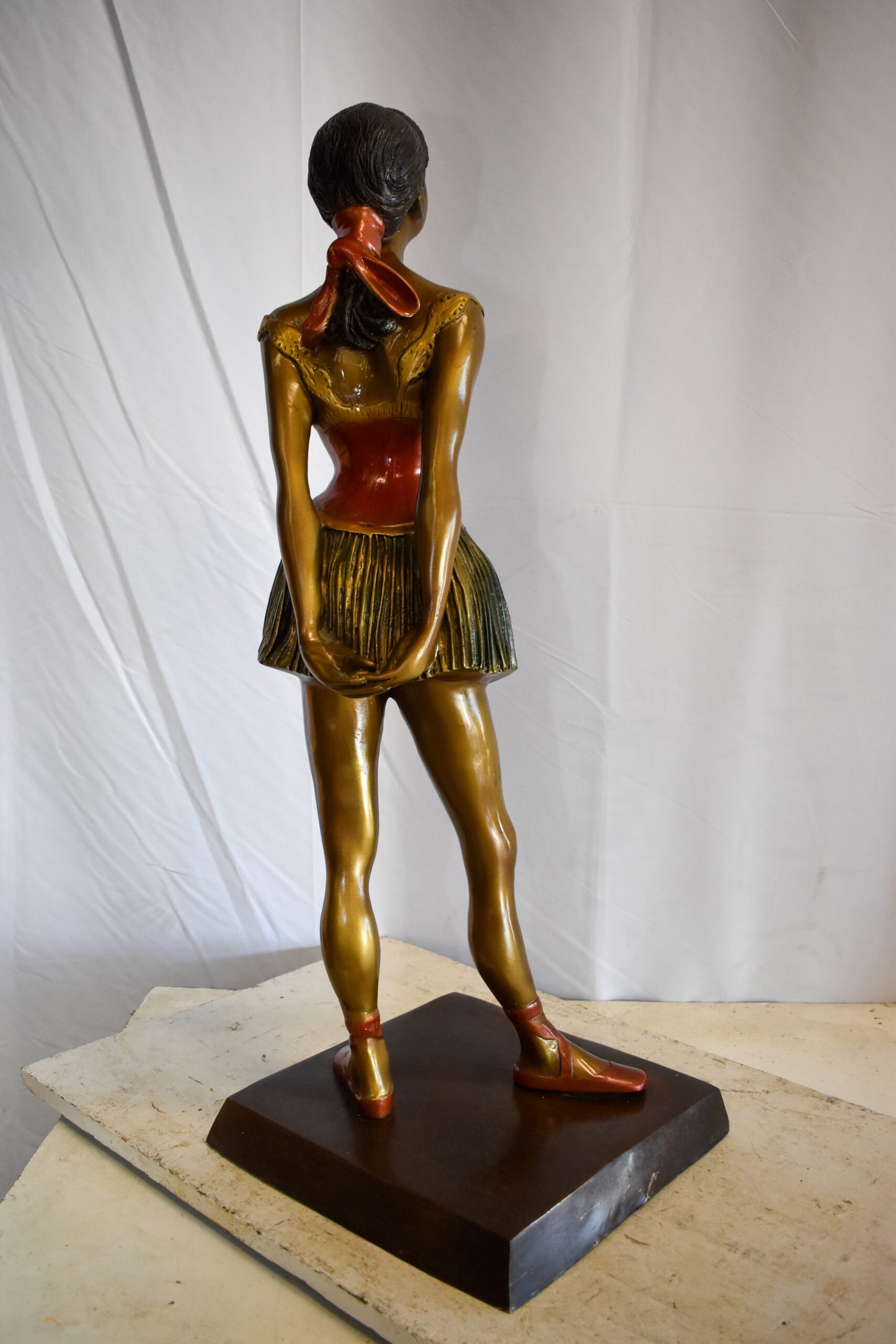 Edgar Dega Replica, Ballerina in Confident Stance Bronze Statue 13" x 13" x 35"H