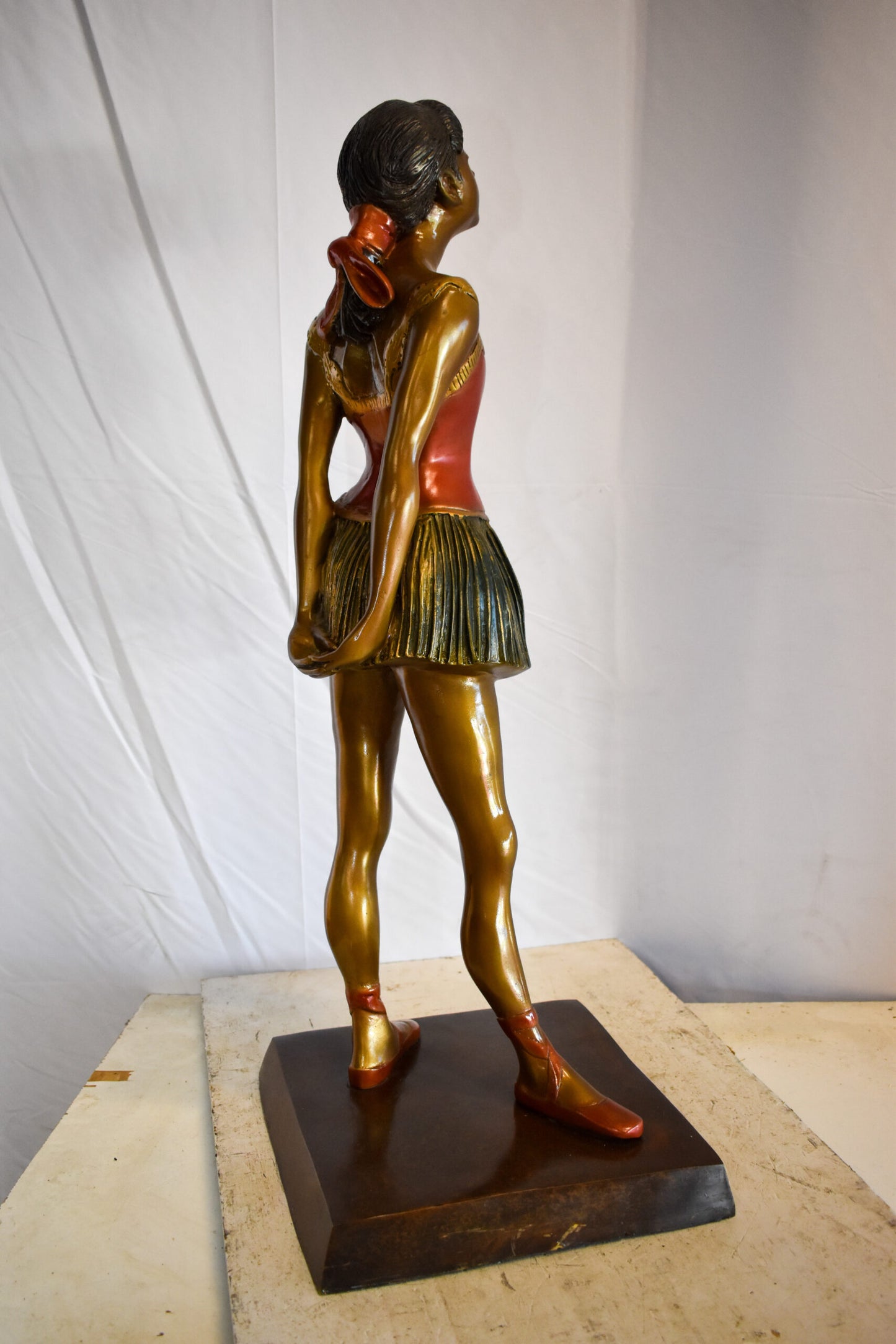 Edgar Dega Replica, Ballerina in Confident Stance Bronze Statue 13" x 13" x 35"H