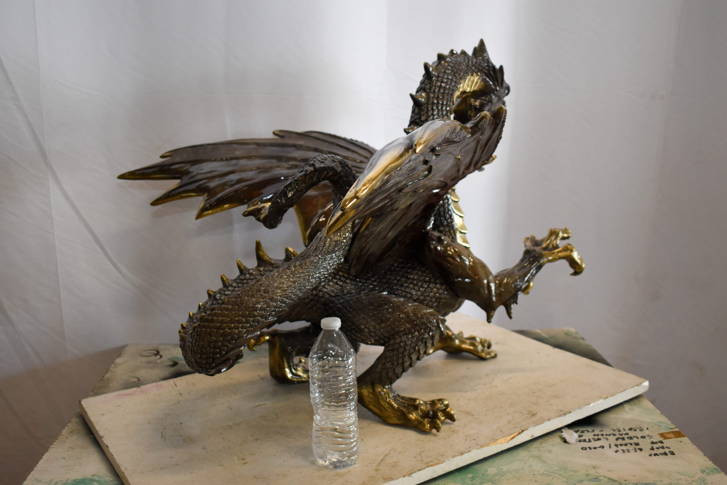 Dragon Bronze Statue with Two Tone Bronze Finish 32" x 36" x 25"H