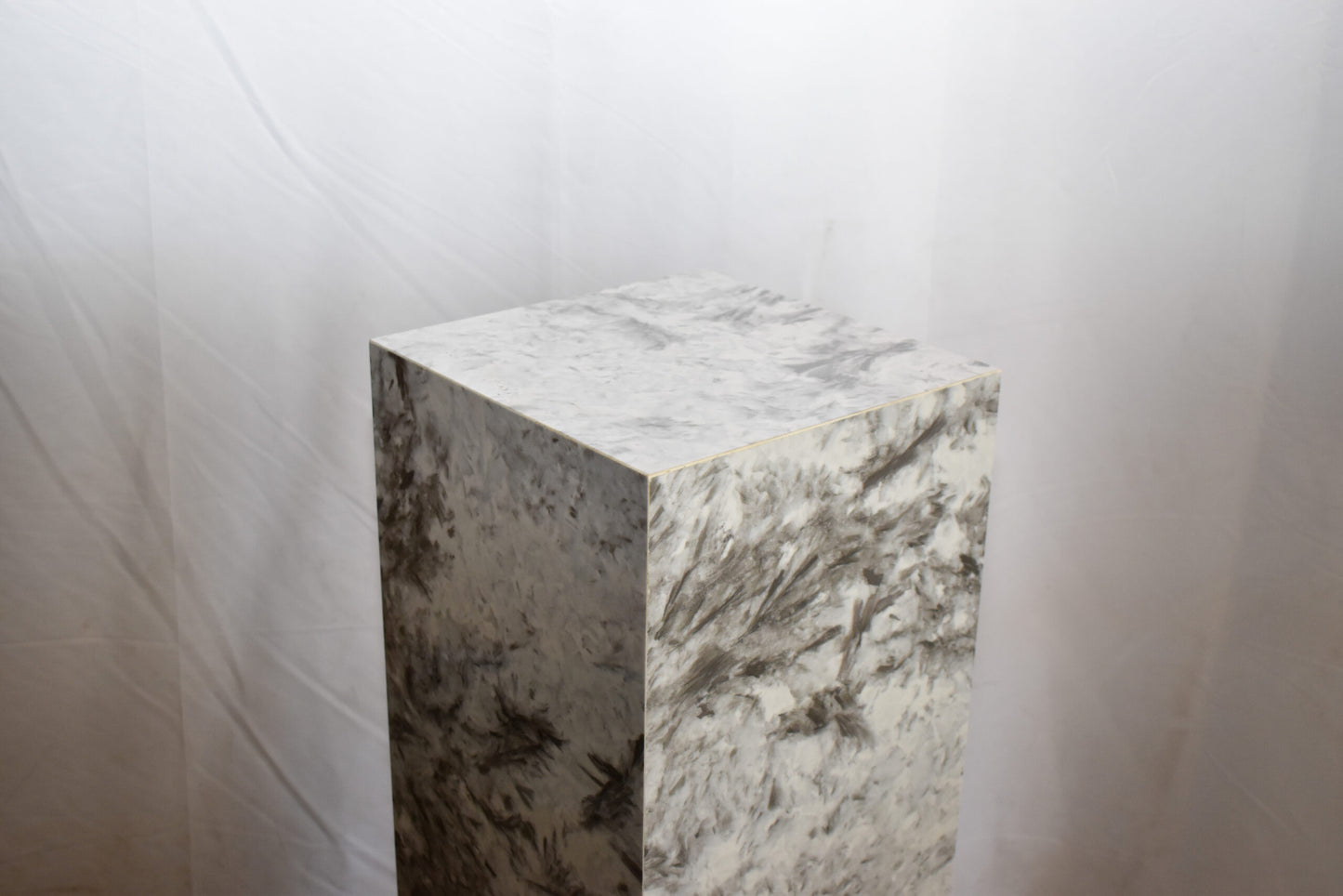 Pedestal For Artwork, Modern Gray Black and White Porcelain. 12" x 12" x 39"H