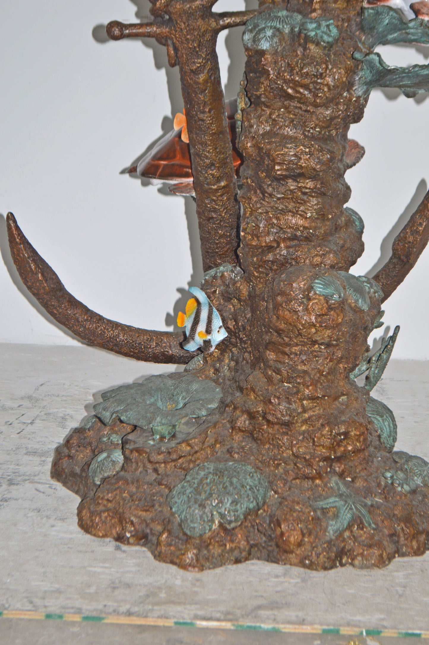 Dolphin and Three Turtles Fountain Bronze Statue - Size: 37"L x 30"W x 80"H.