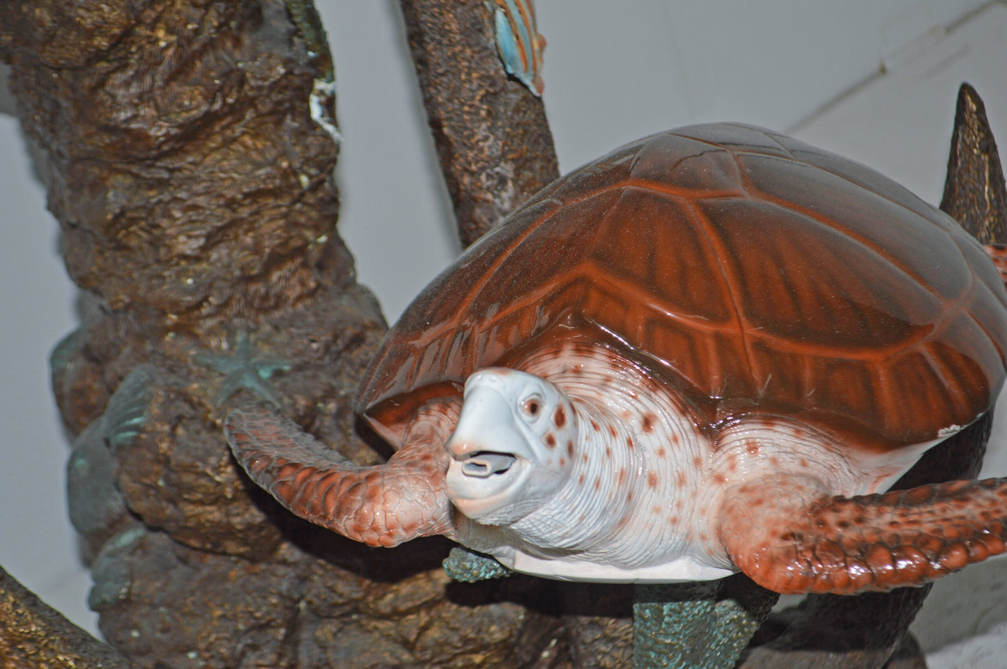 Dolphin and Three Turtles Fountain Bronze Statue - Size: 37"L x 30"W x 80"H.