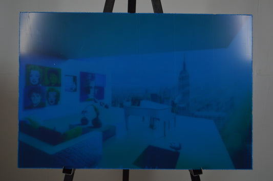 Orlando Quevedo Medium Manhattan View on Acrylic - Size: 30"L x 20"W