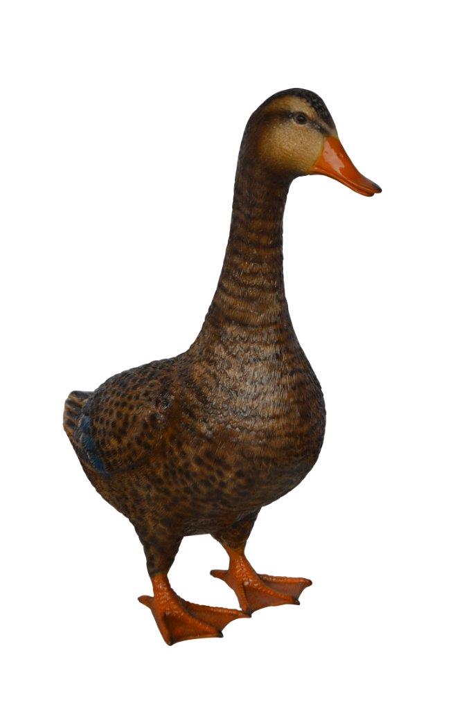 Duck Standing Bronze Statue -  Size: 19"L x 7"W x 21"H.