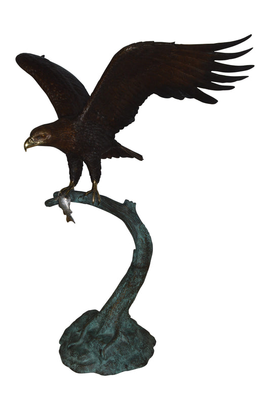 Eagle on a three-branched bronze statue