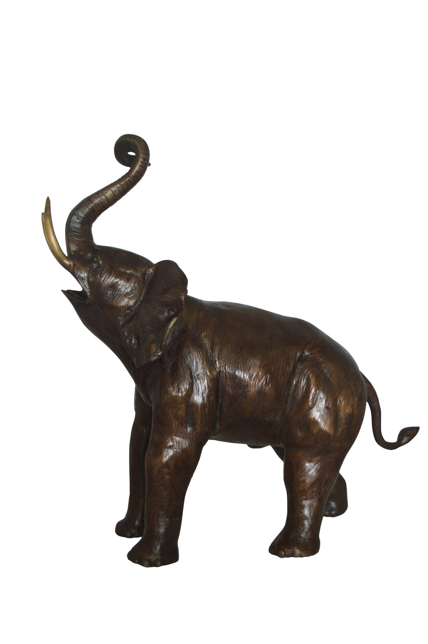 Elephant Medium Size Bronze Statue -  Size: 26"L x 12"W x 28"H.