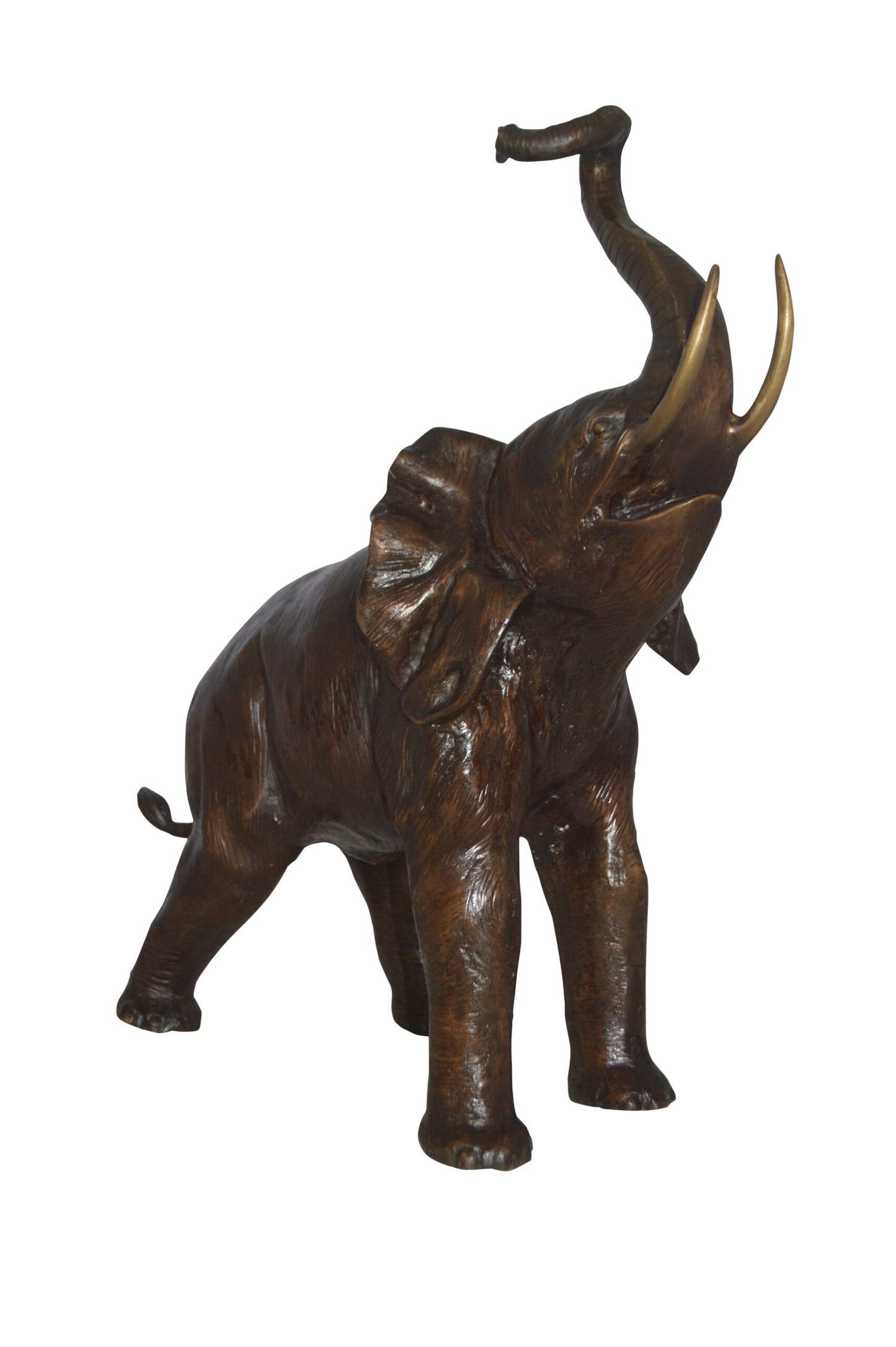 Elephant Medium Size Bronze Statue - Size: 26"L x 12"W x 28"H.