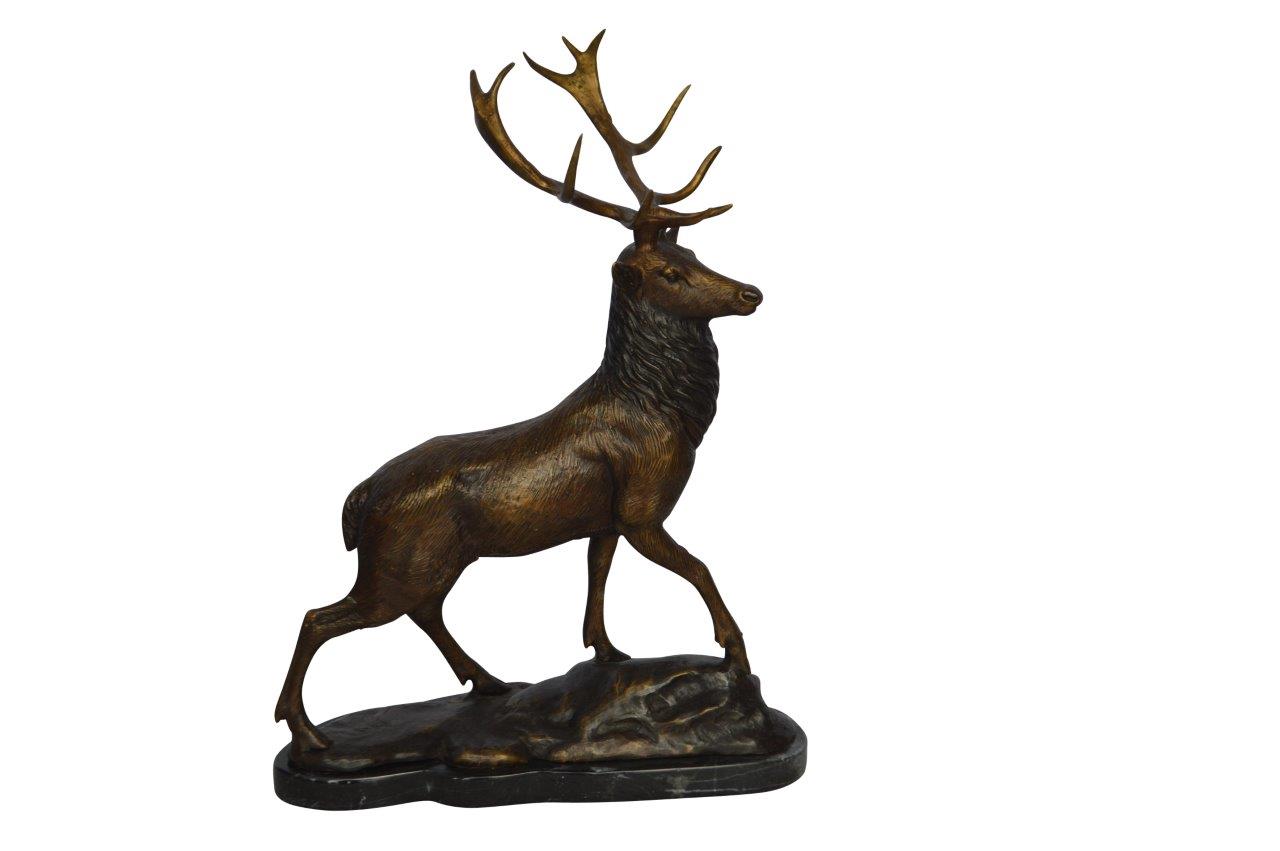 Elk Bronze Statue - Size: 6"L x 12"W x 15"H.