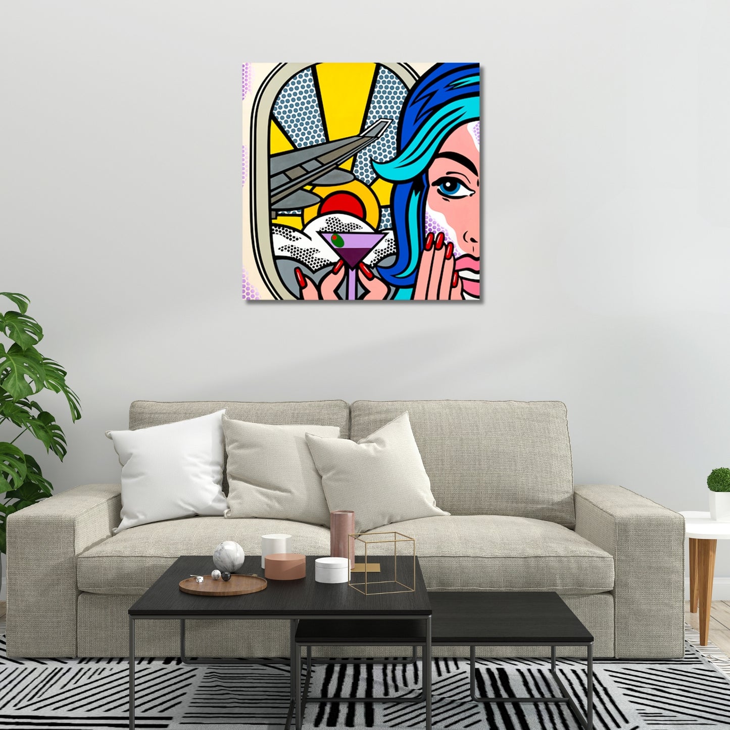 First Class, Acrylic Painting, Stretched Canvas, Wall Art by Jozza 48" x 48" x 1