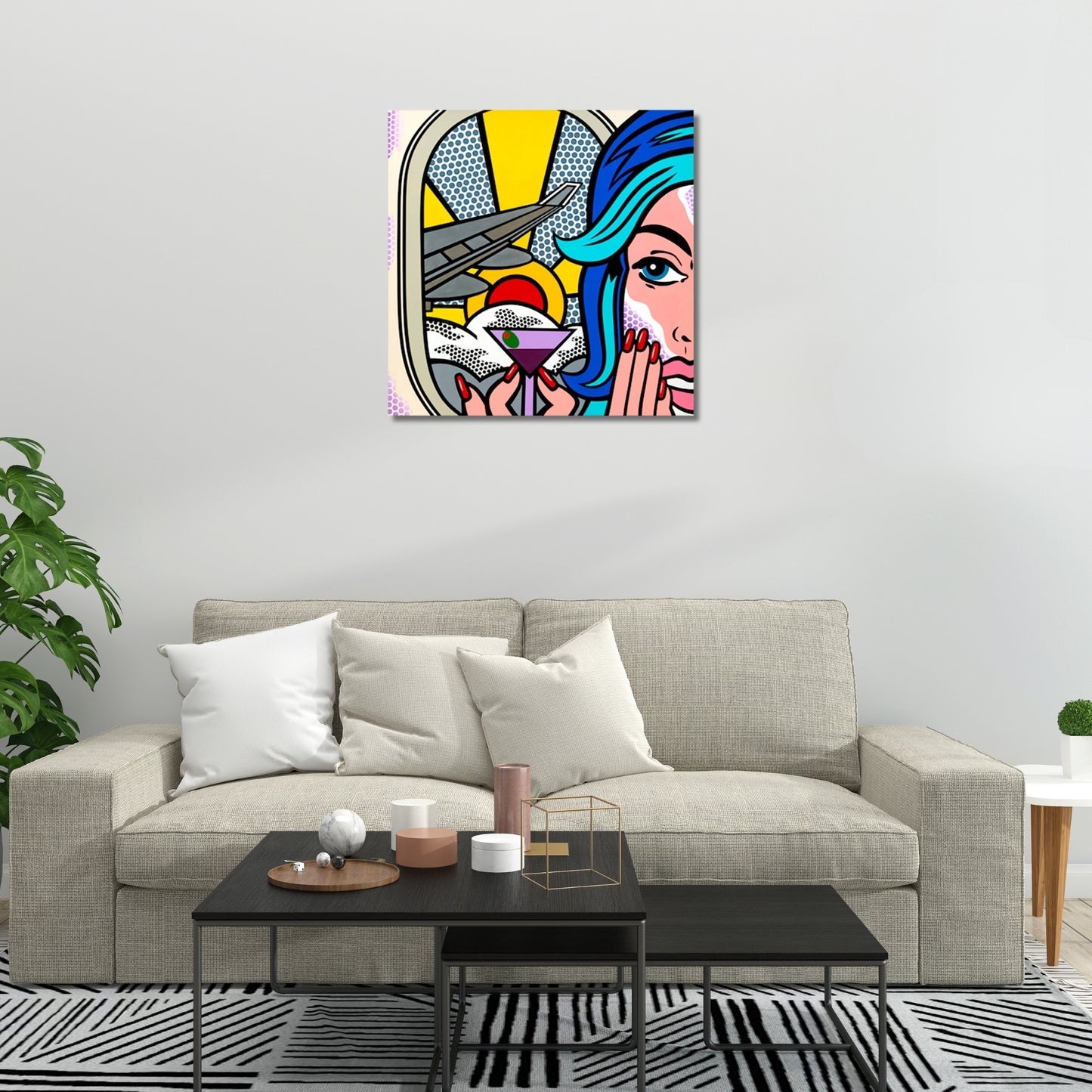 First Class, Acrylic Painting, Stretched Canvas, Wall Art by Jozza 40" x 40" x 1