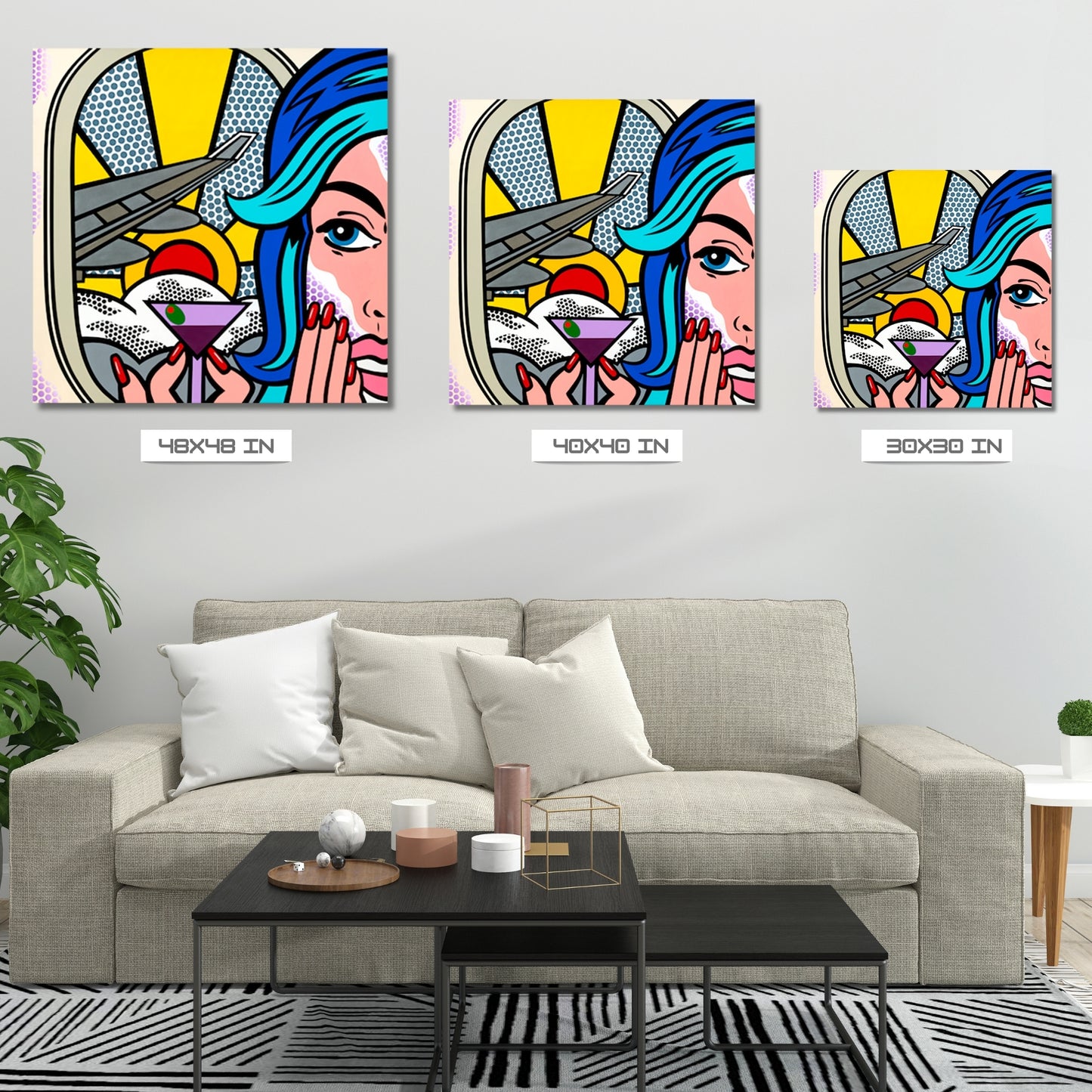 First Class, Acrylic Painting, Stretched Canvas, Wall Art by Jozza 48" x 48" x 1