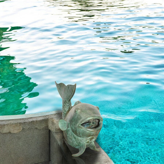 Fish Fountain Medium size Bronze Statue -  Size: 13"L x 7"W x 9"H.