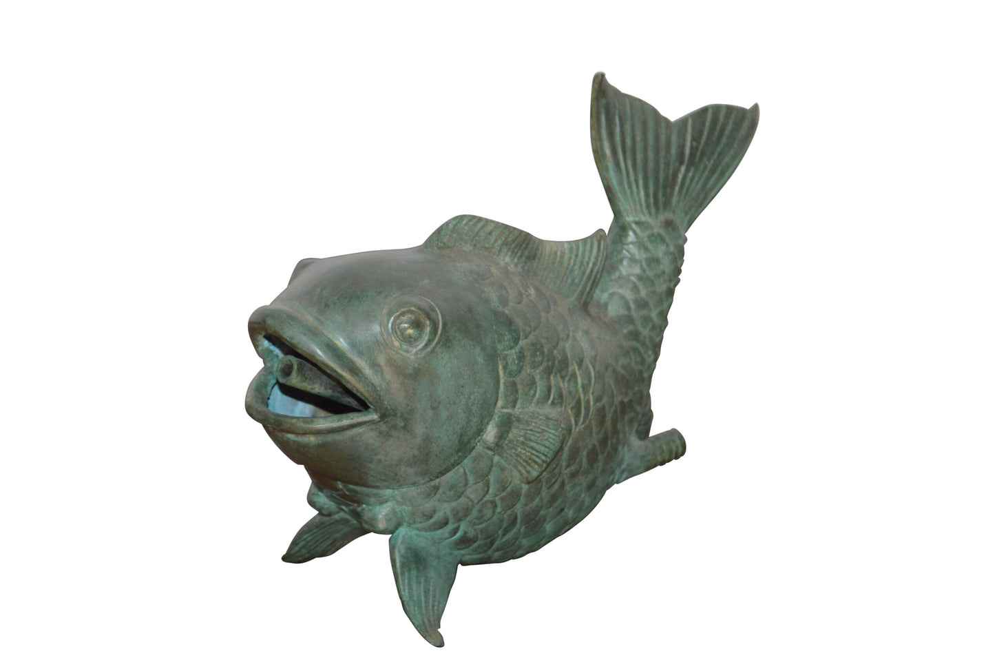 Fish Fountain Small size Bronze Statue - Size: 4"L x 10"W x 7"H.