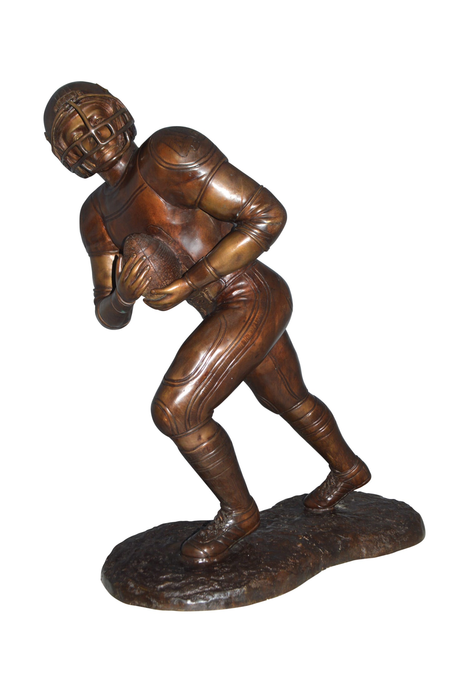 Football player Bronze Statue - Size: 30"L x 12"W x 36"H.